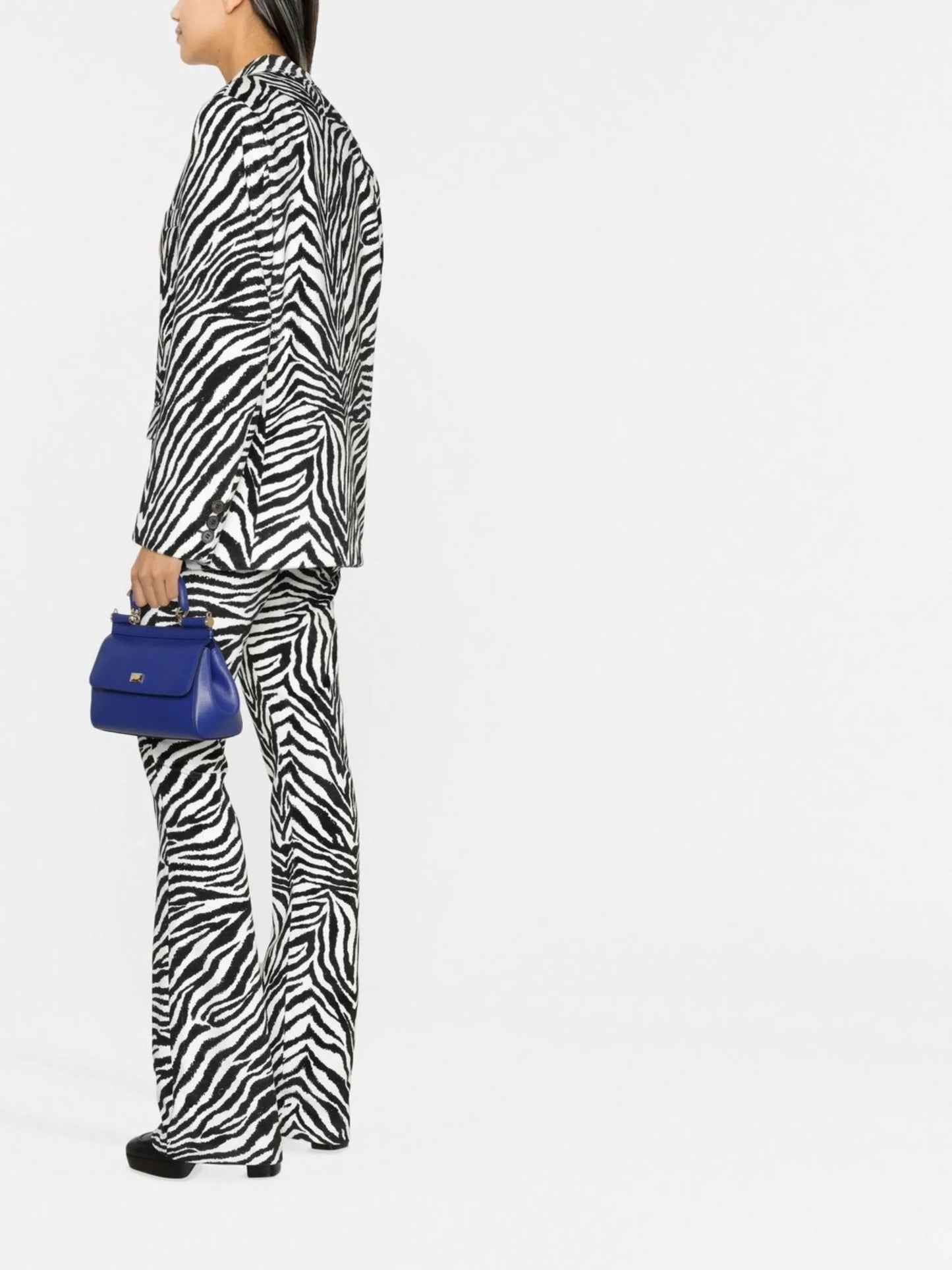 zebra-print single-breasted blazer