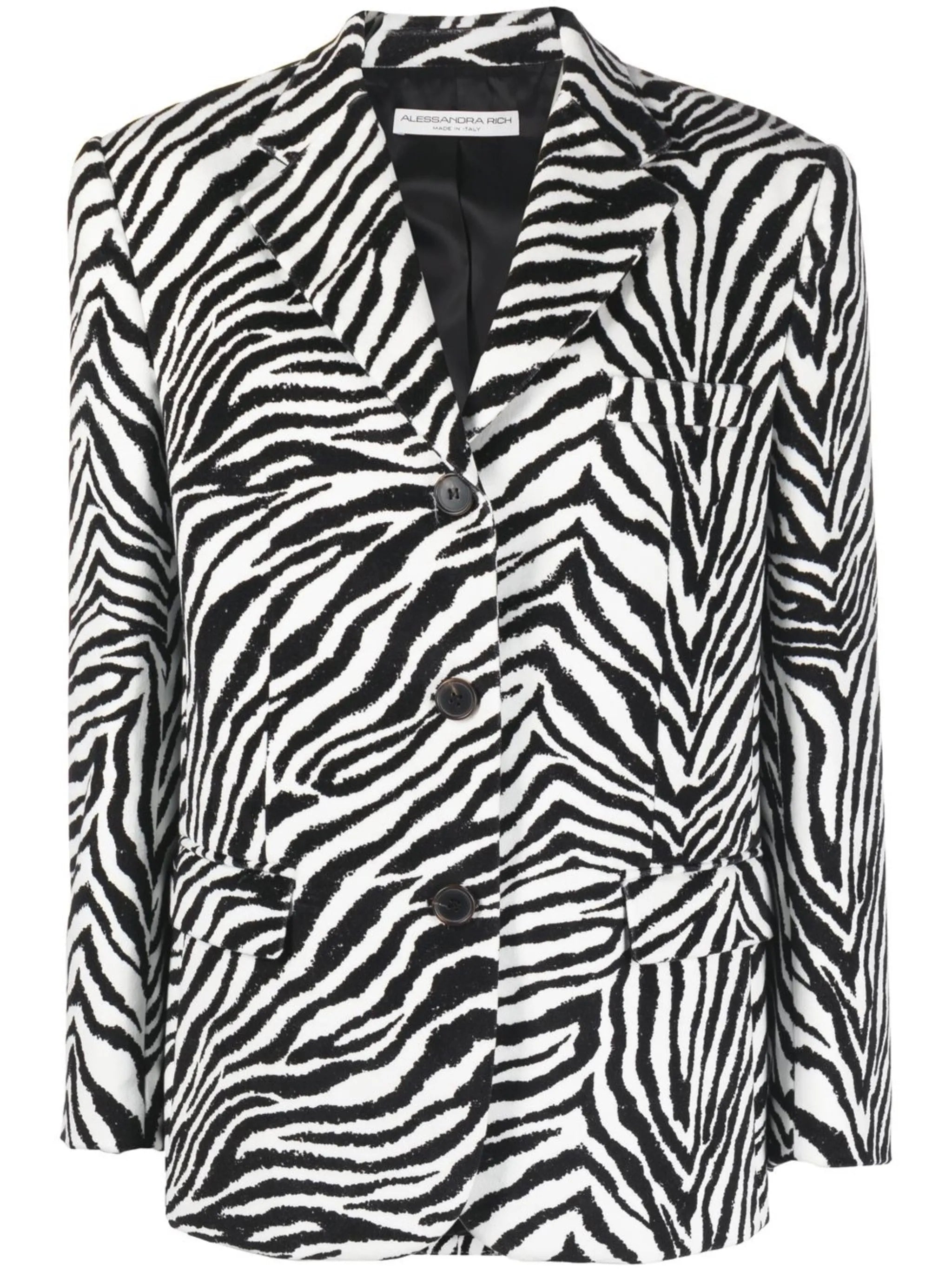zebra-print single-breasted blazer