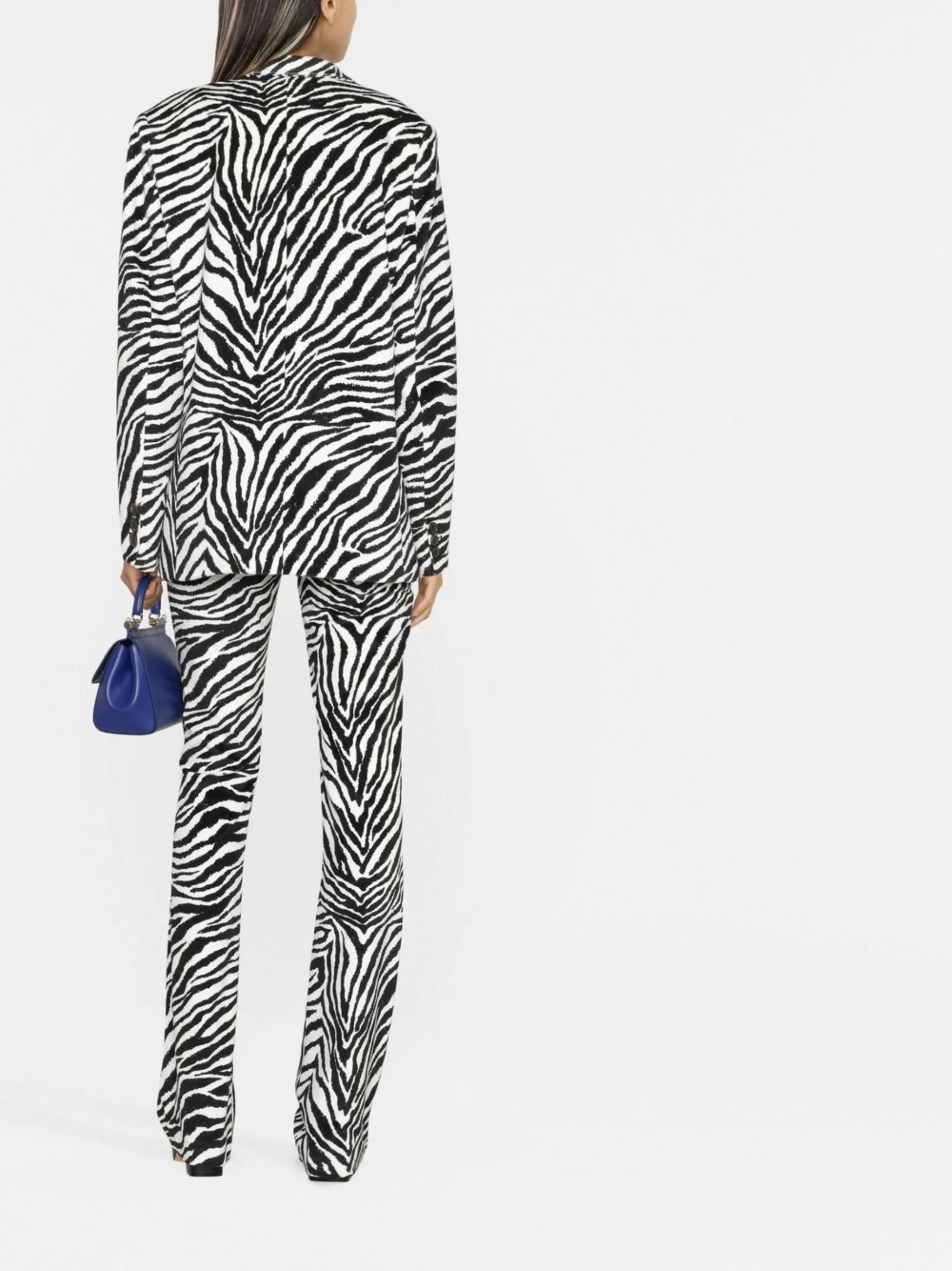 zebra-print single-breasted blazer