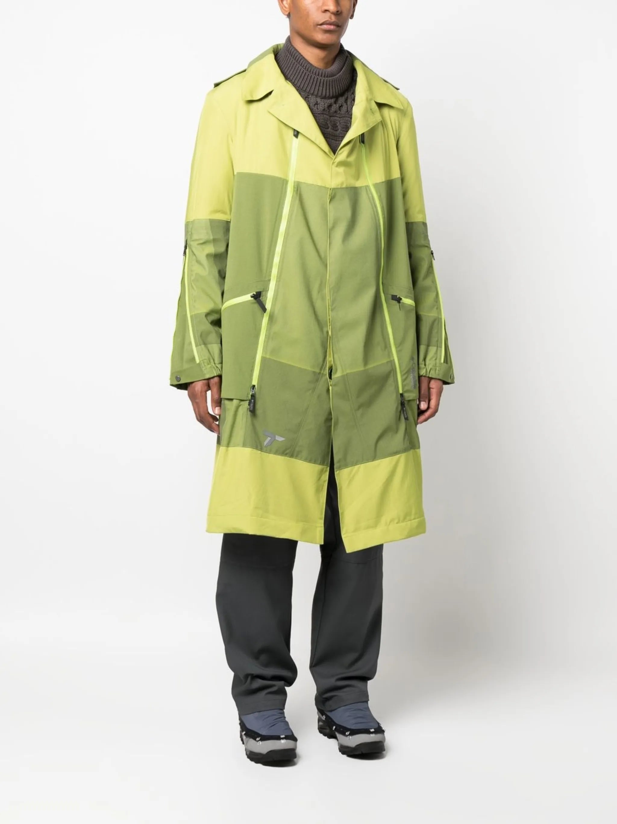 panelled trench coat