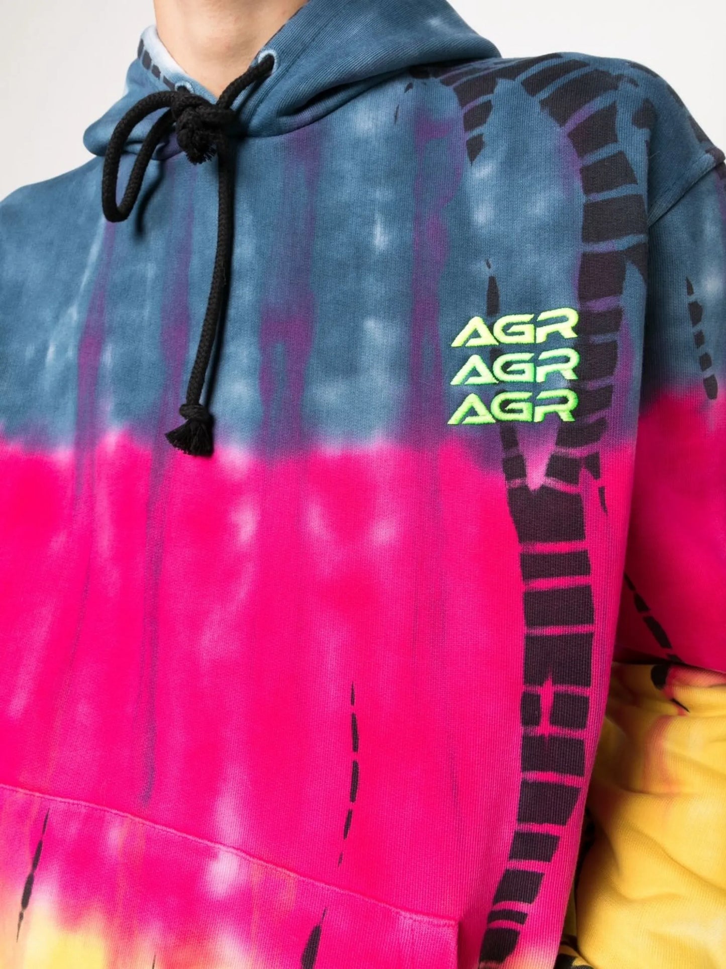 tie-dye print cotton hoodie