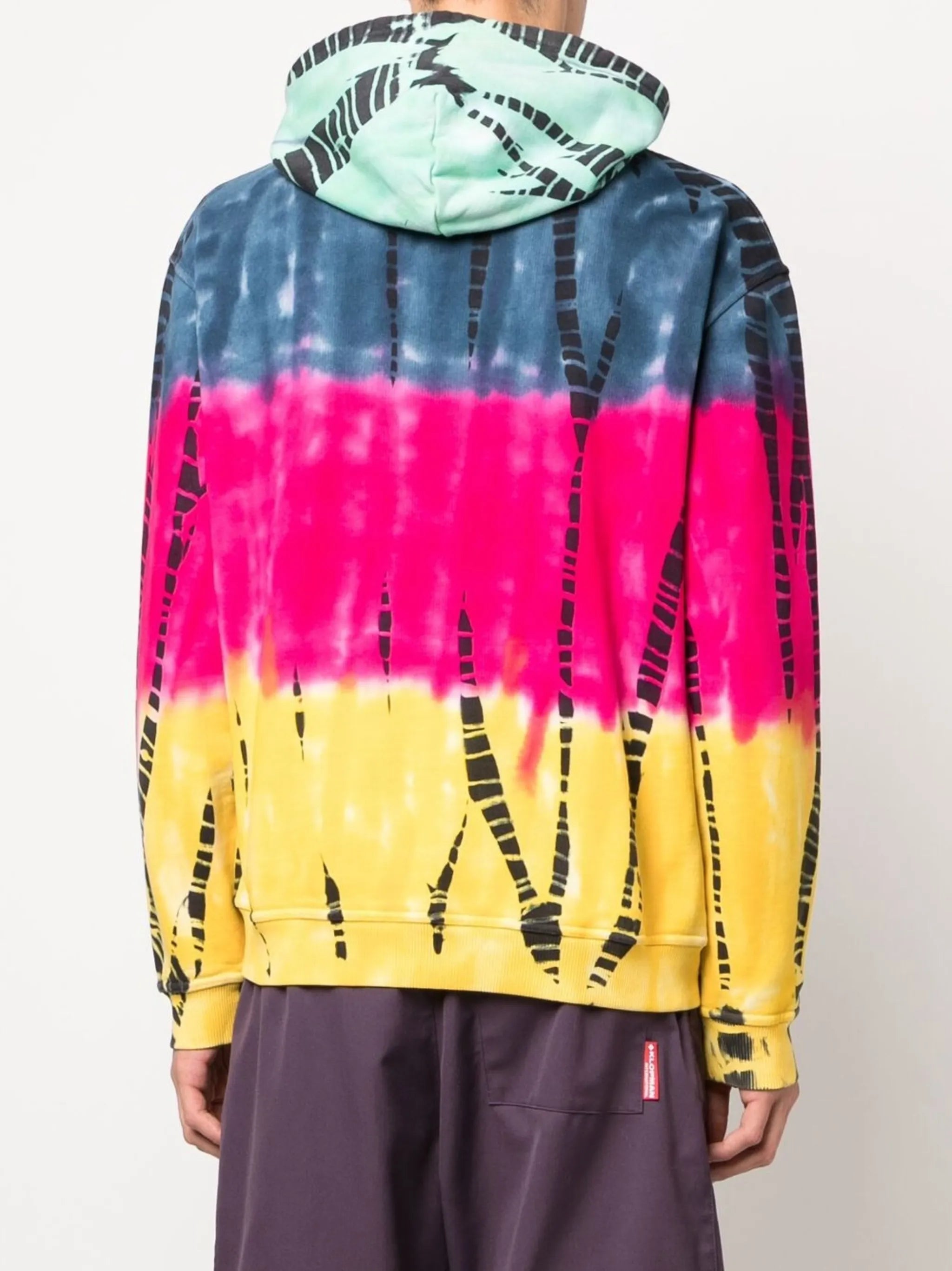 tie-dye print cotton hoodie