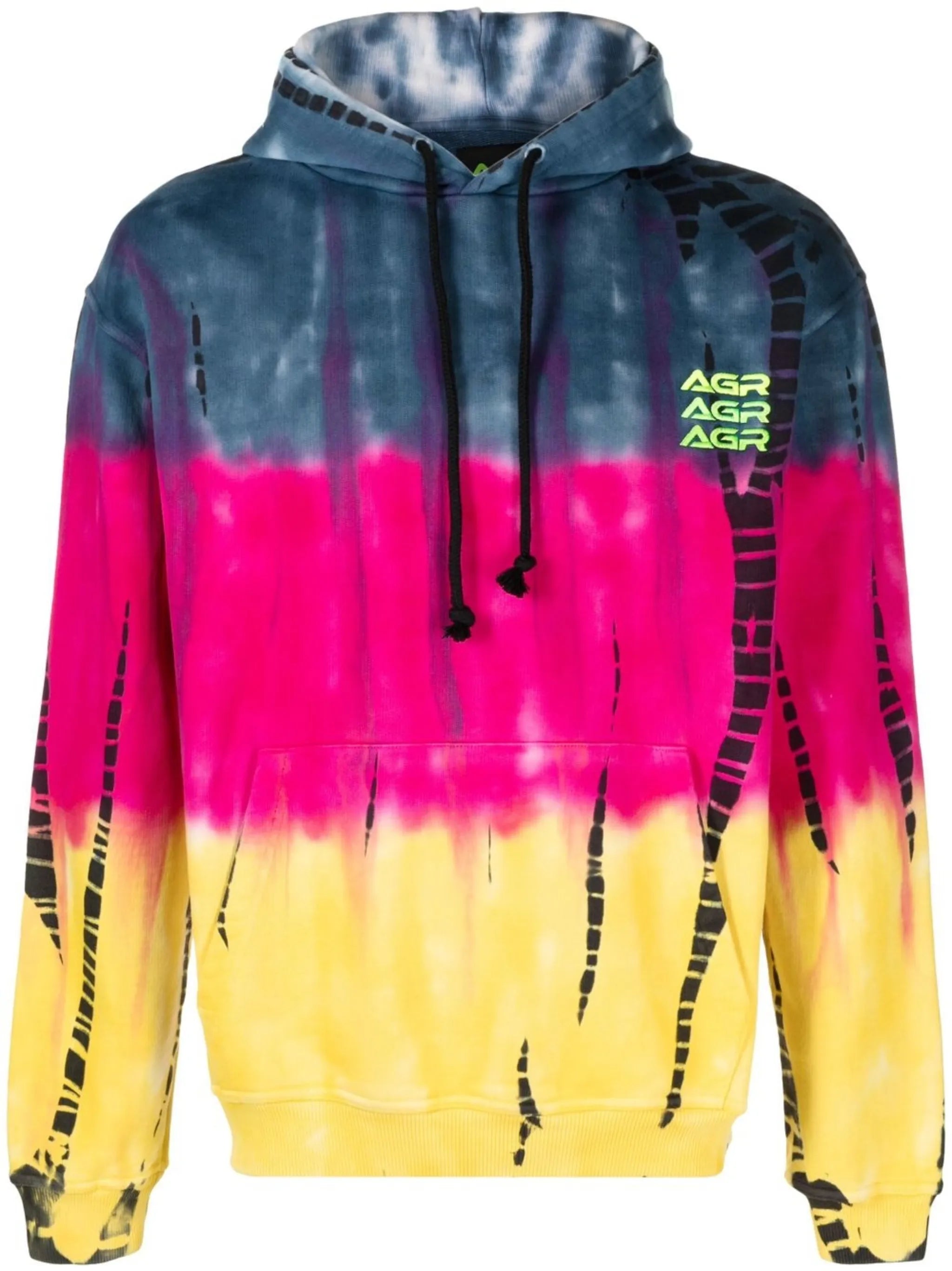 tie-dye print cotton hoodie