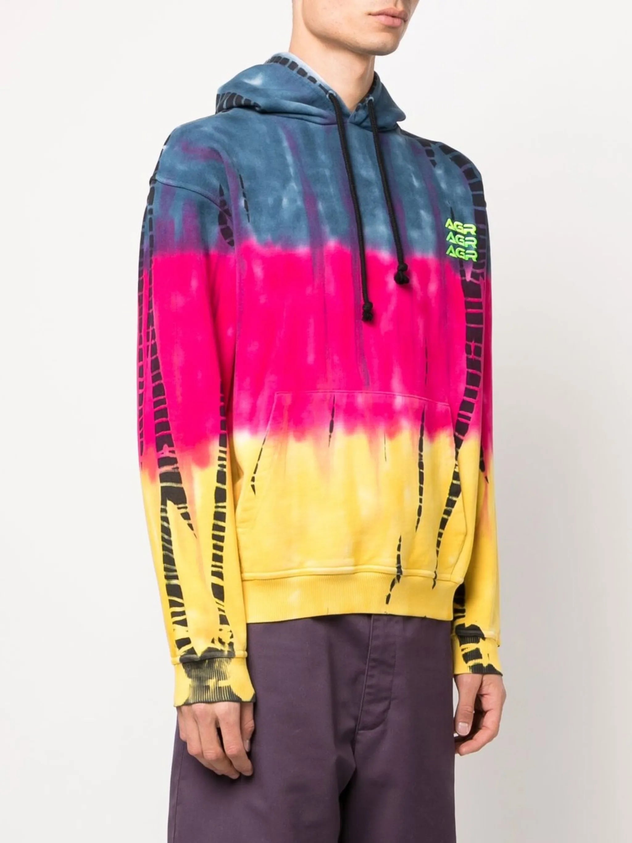 tie-dye print cotton hoodie