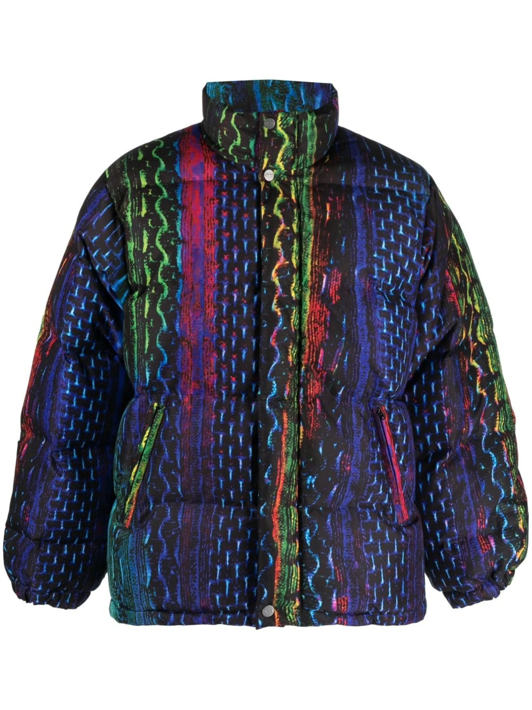 snake-print padded jacket