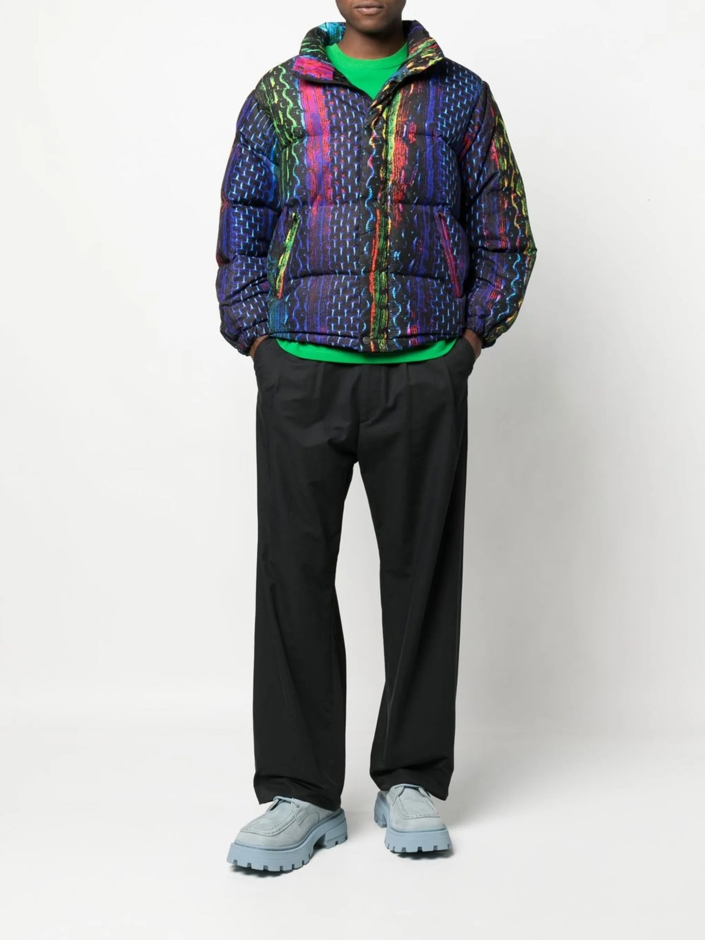 snake-print padded jacket