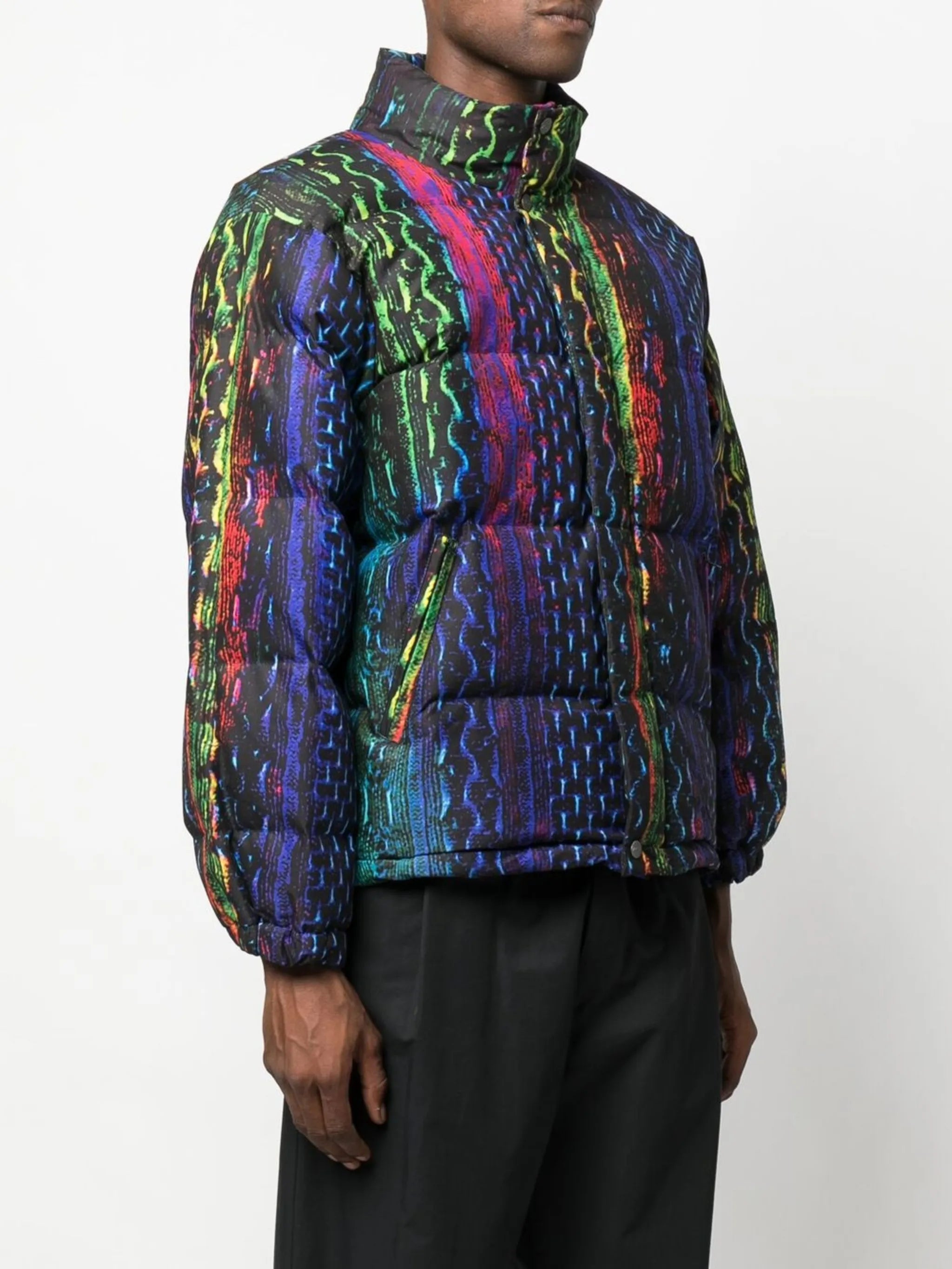 snake-print padded jacket