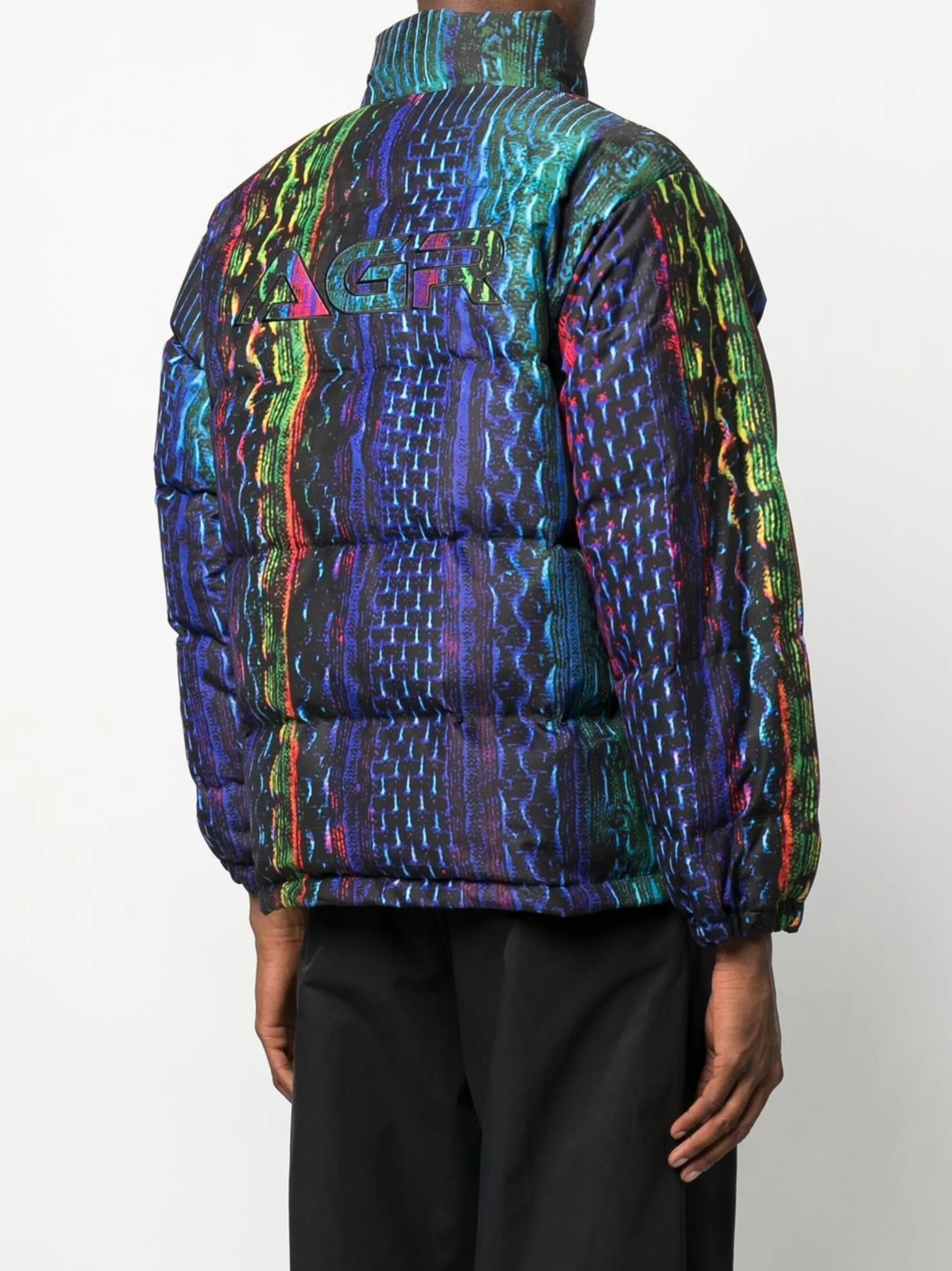 snake-print padded jacket
