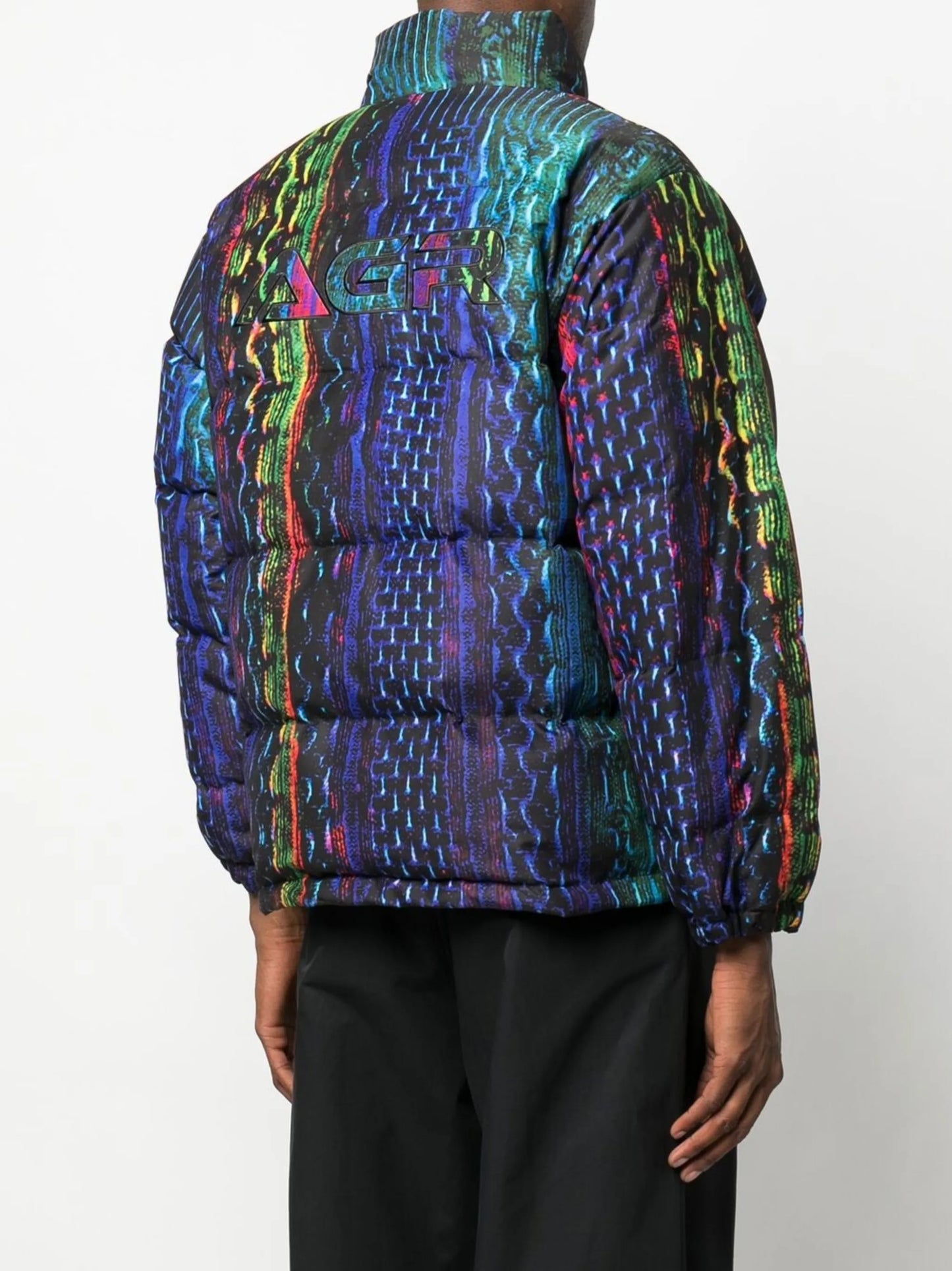 snake-print padded jacket