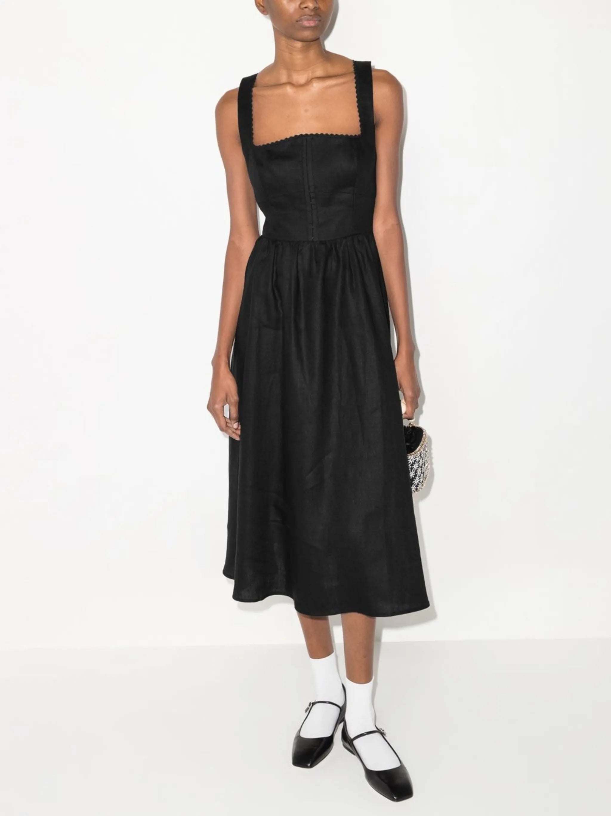 square-neck sleeveless dress