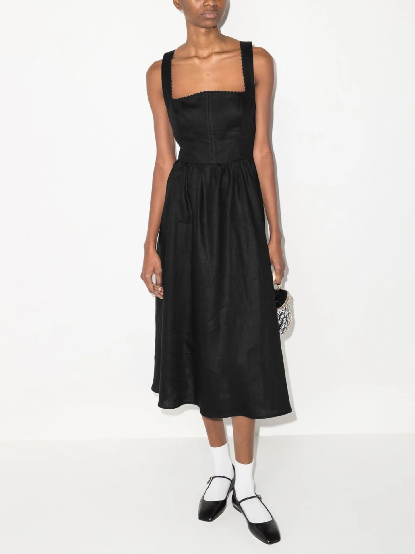 square-neck sleeveless dress