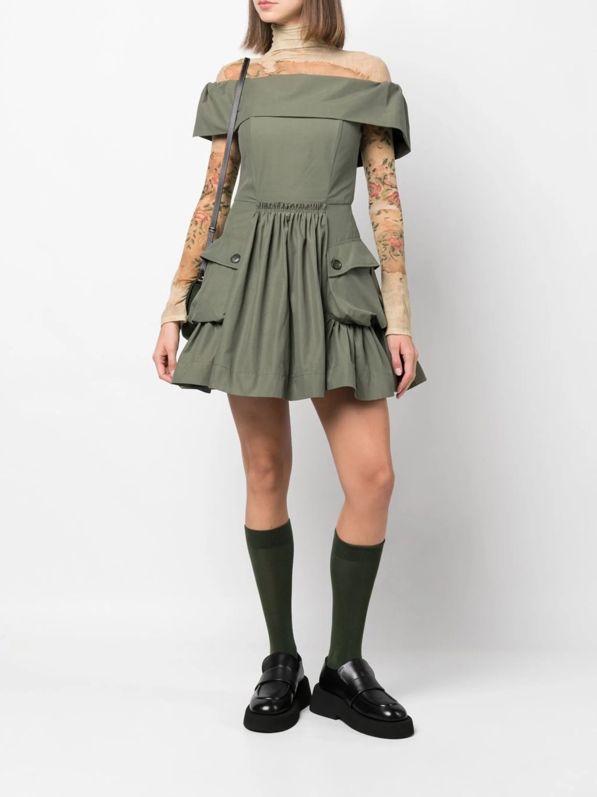 Julie flap-pocket minidress