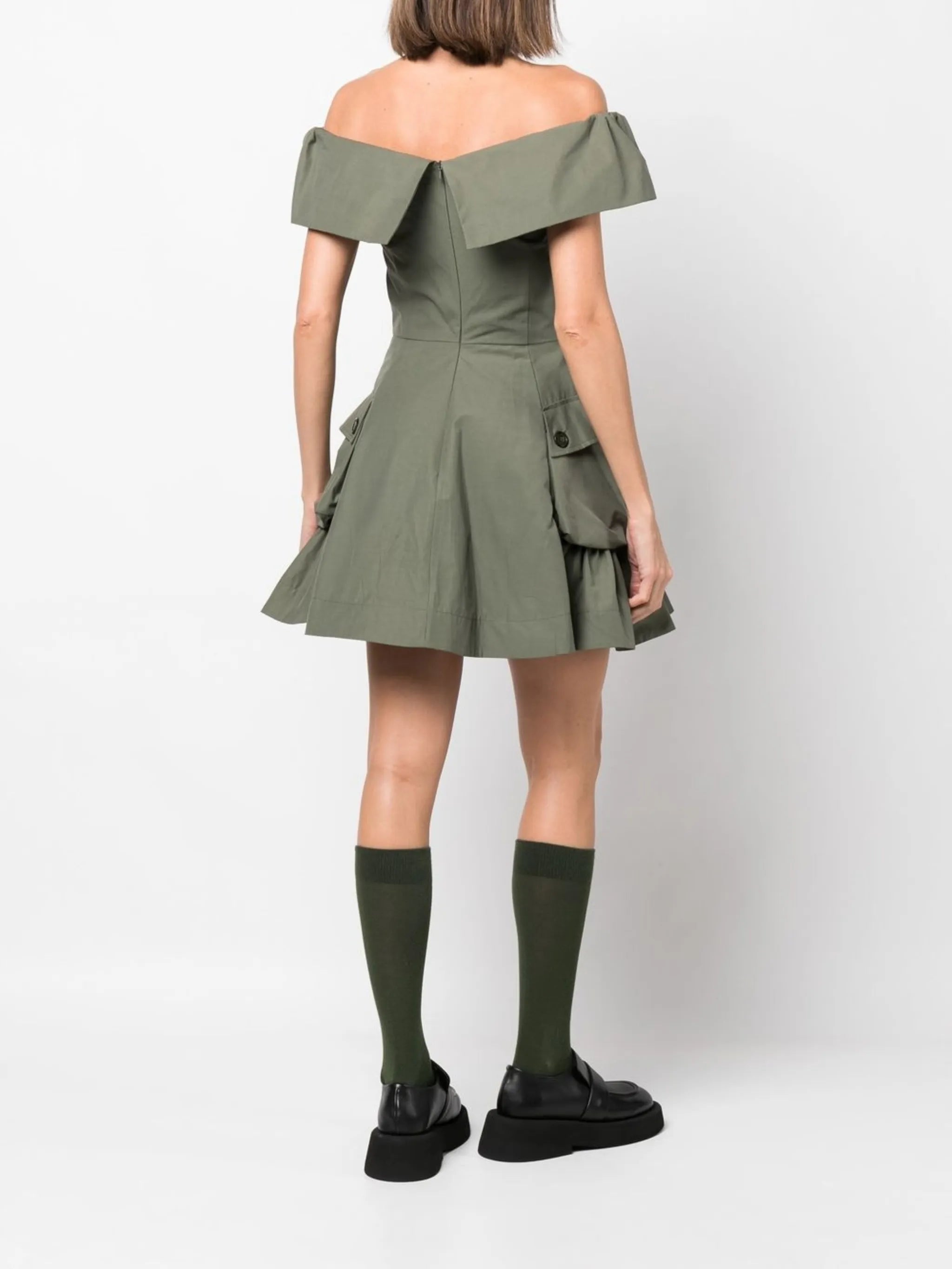Julie flap-pocket minidress