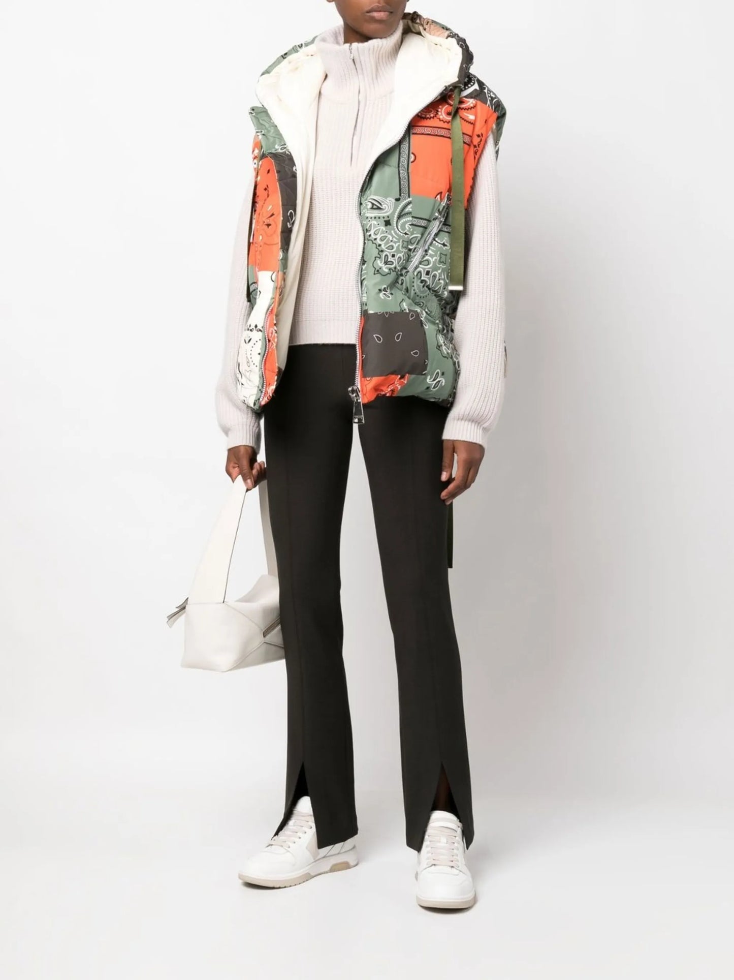 drawstring hooded gilet