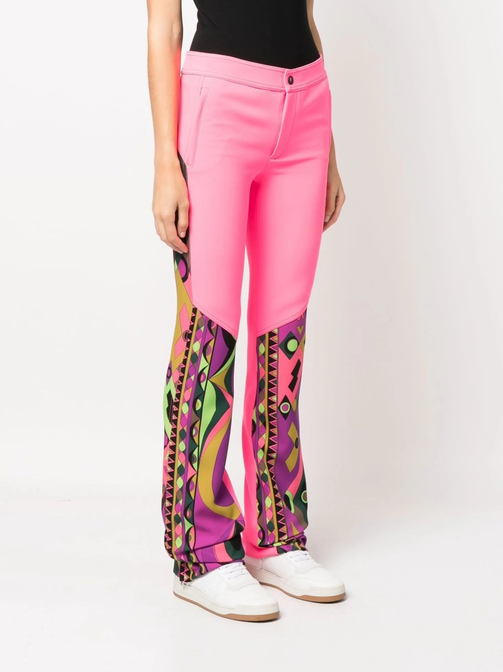 Rombi-print straight-leg trousers