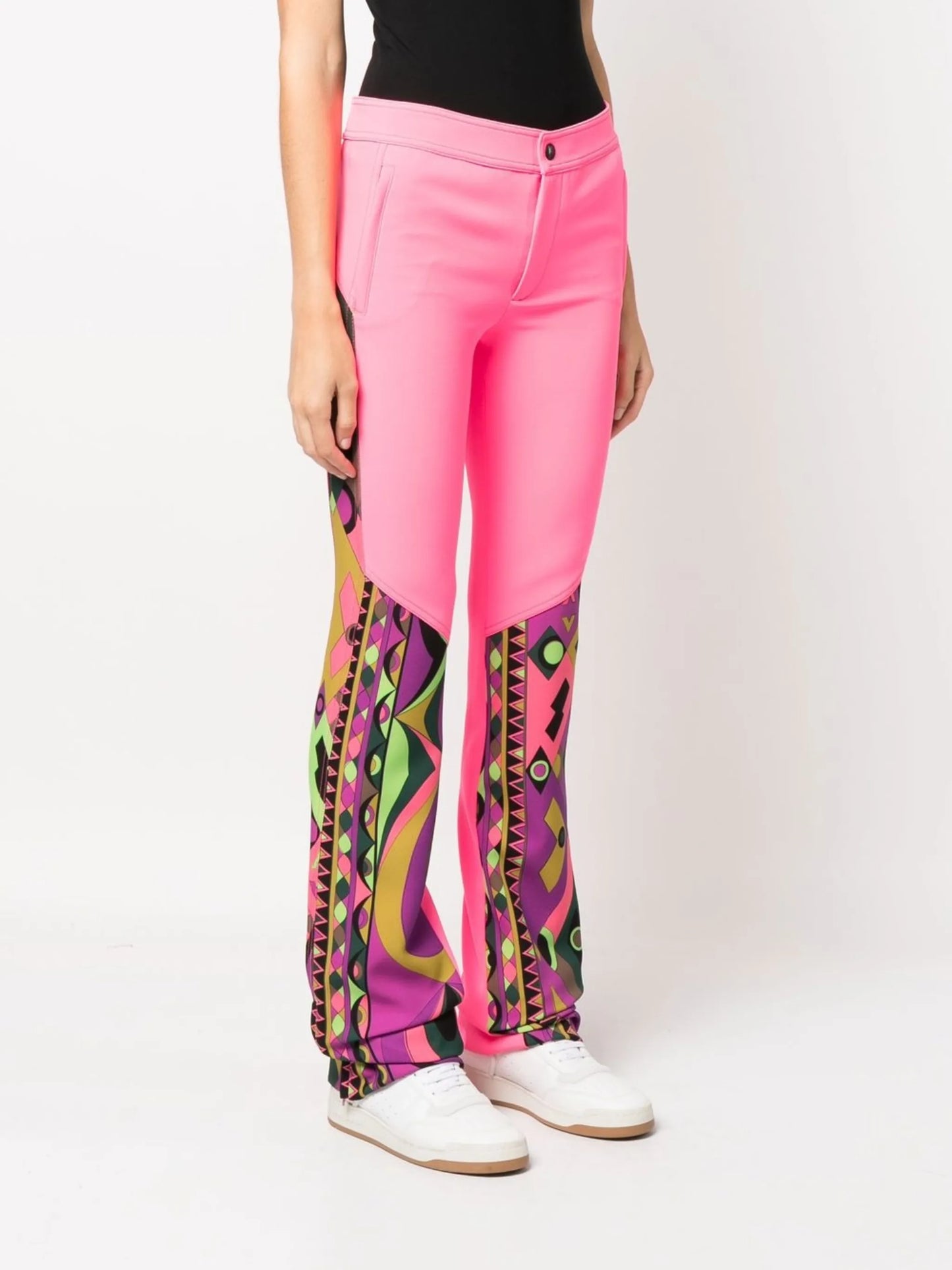 Rombi-print straight-leg trousers
