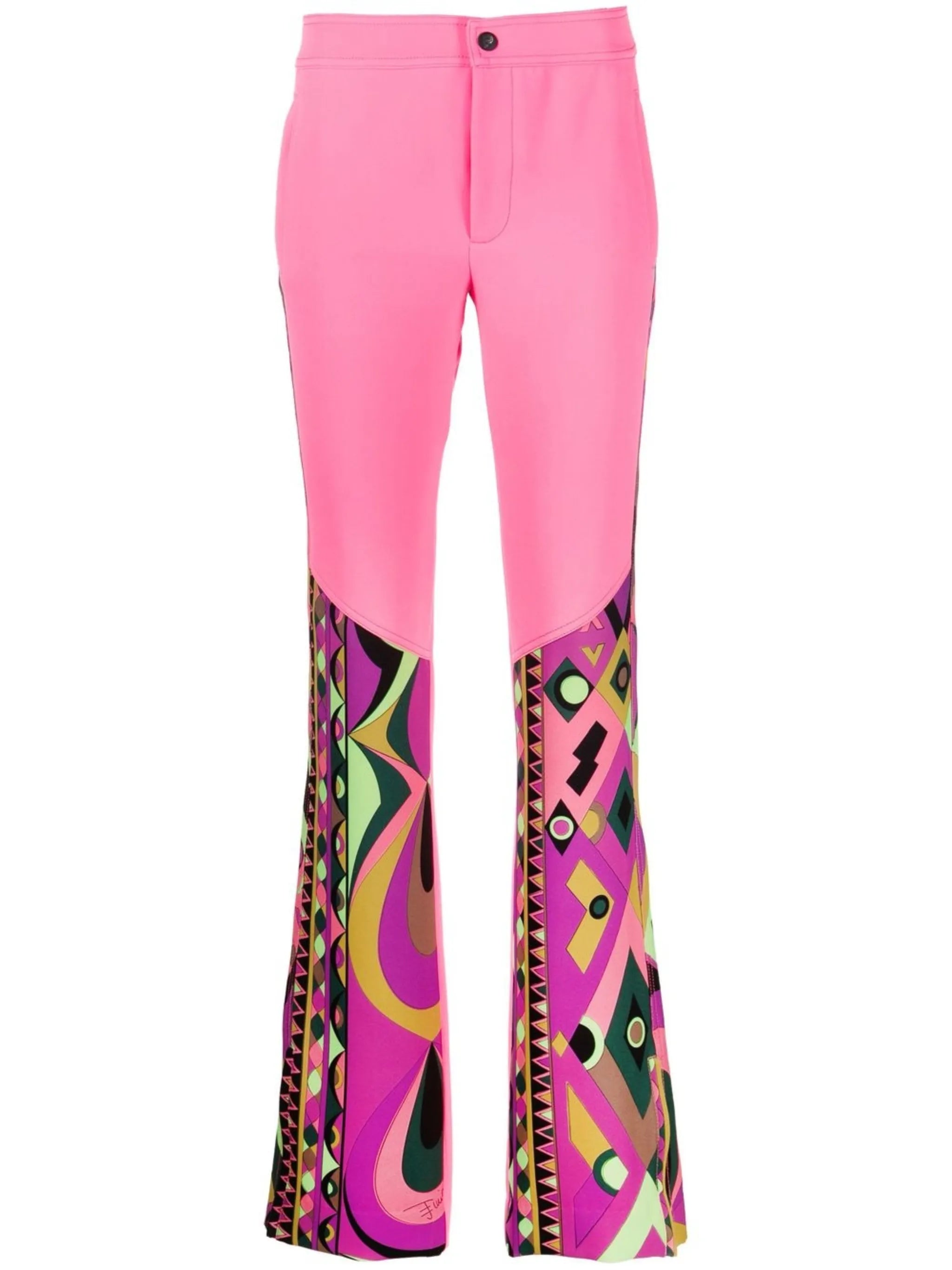 Rombi-print straight-leg trousers