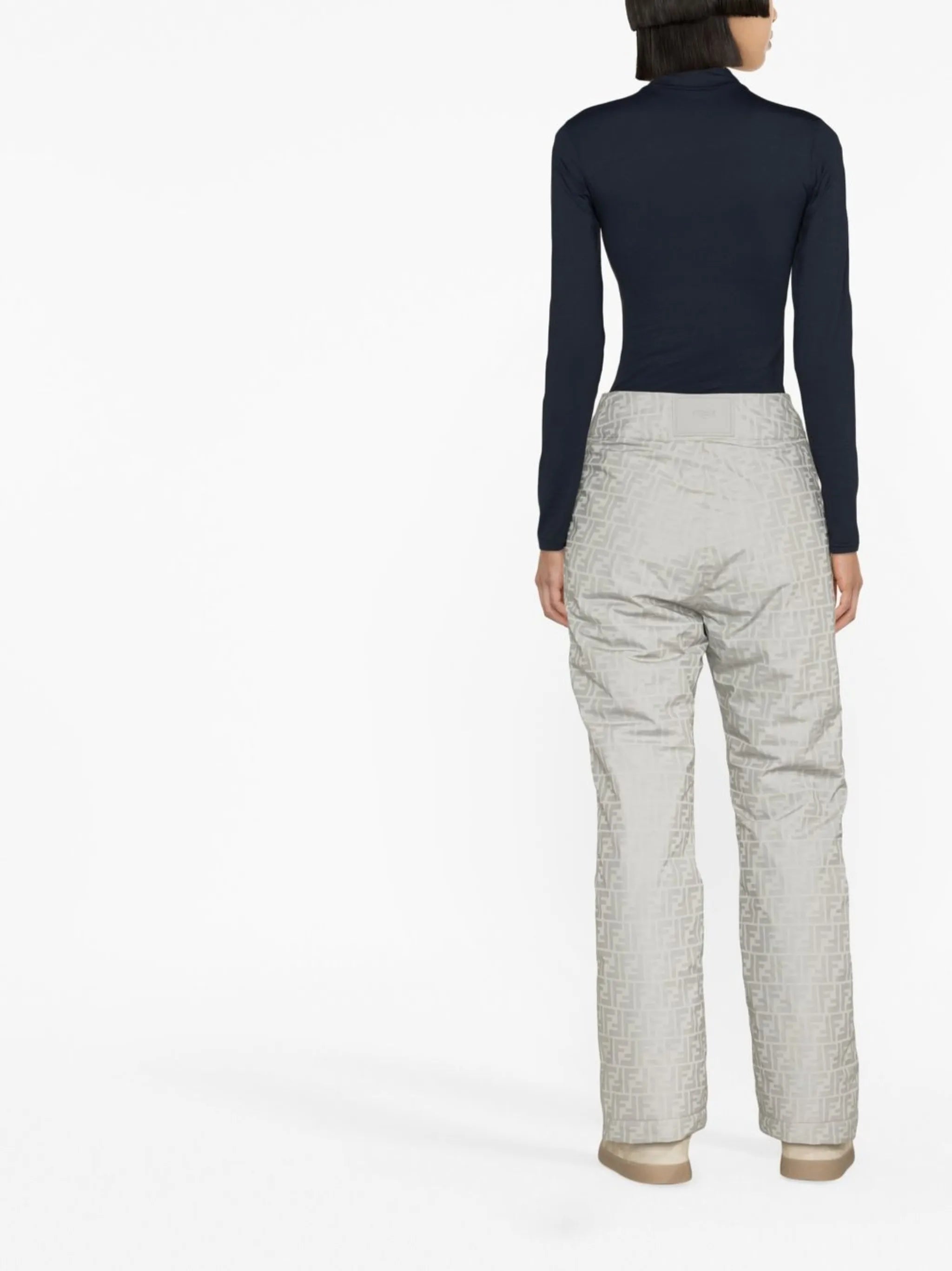 logo-jacquard ski trousers