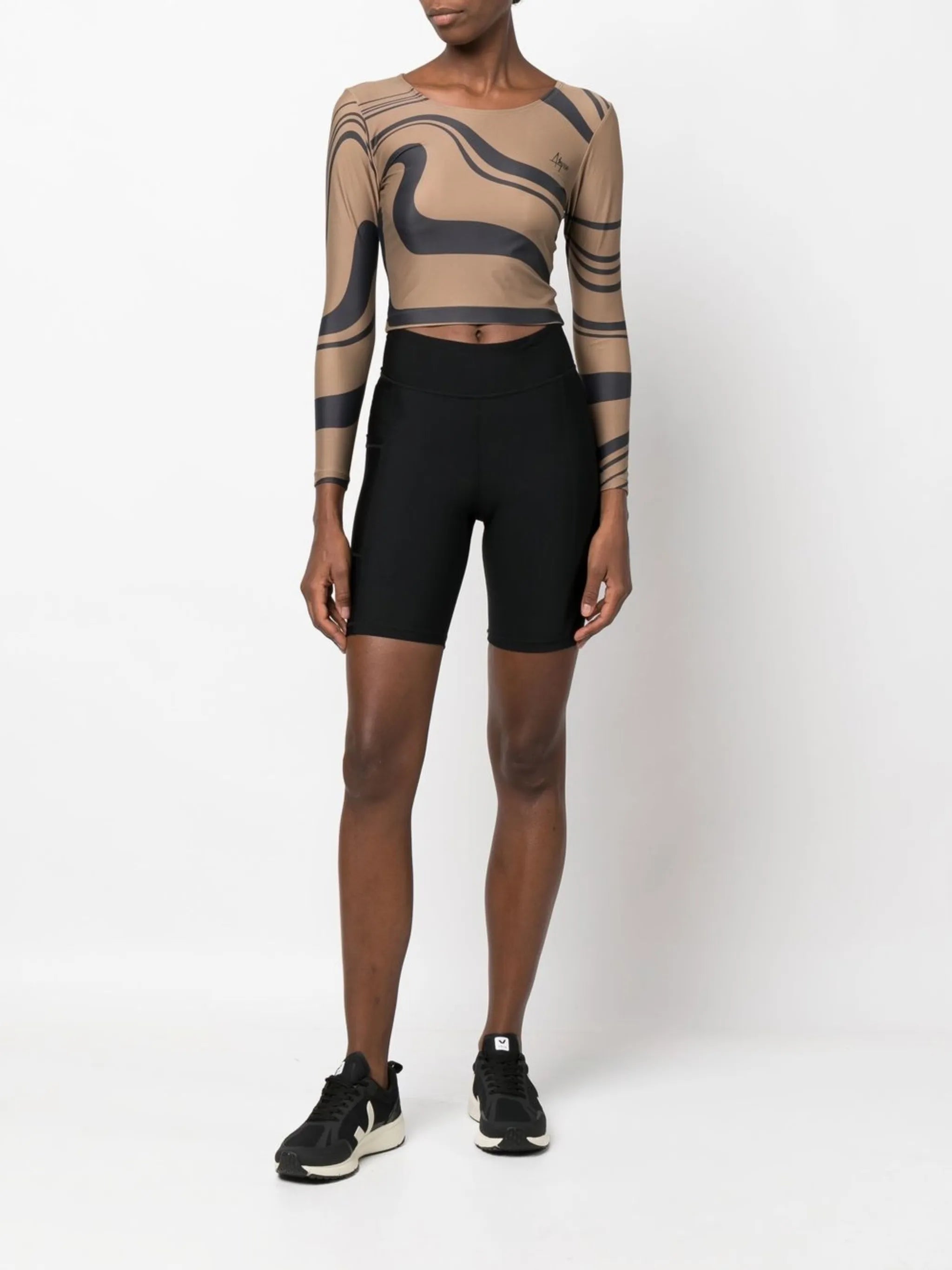 graphic-print long-sleeve top