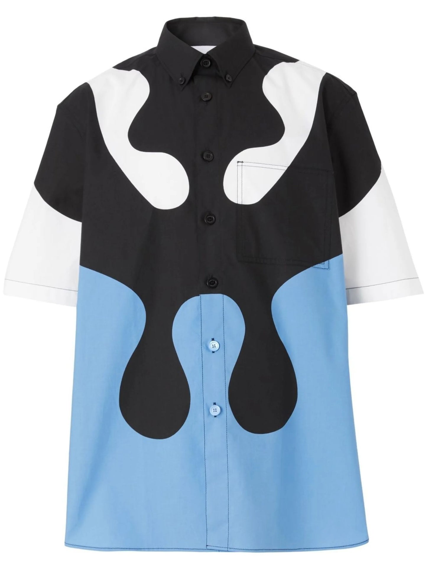 abstract-print button-down cotton shirt