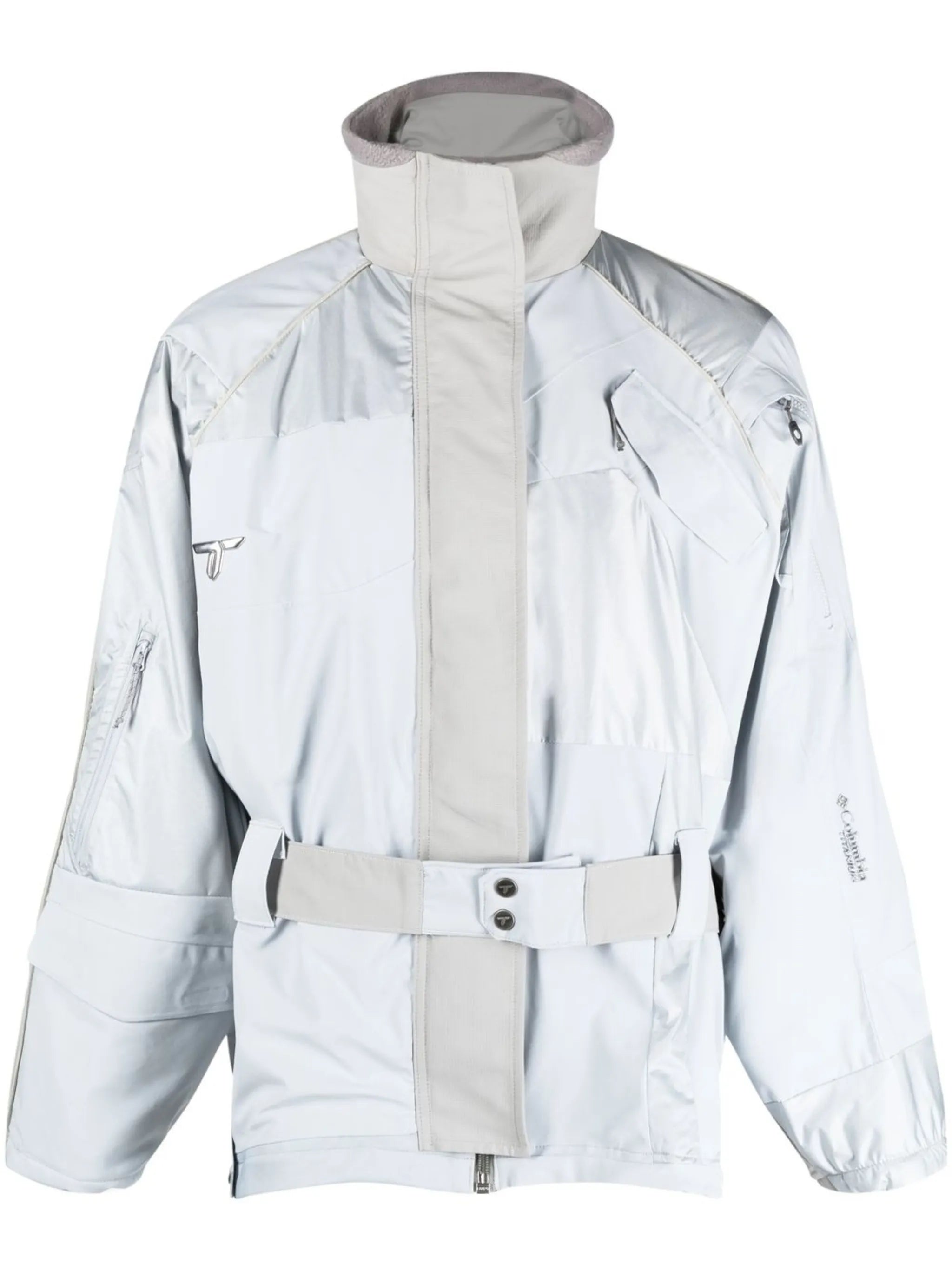 x Columbia upcycled belted jacket