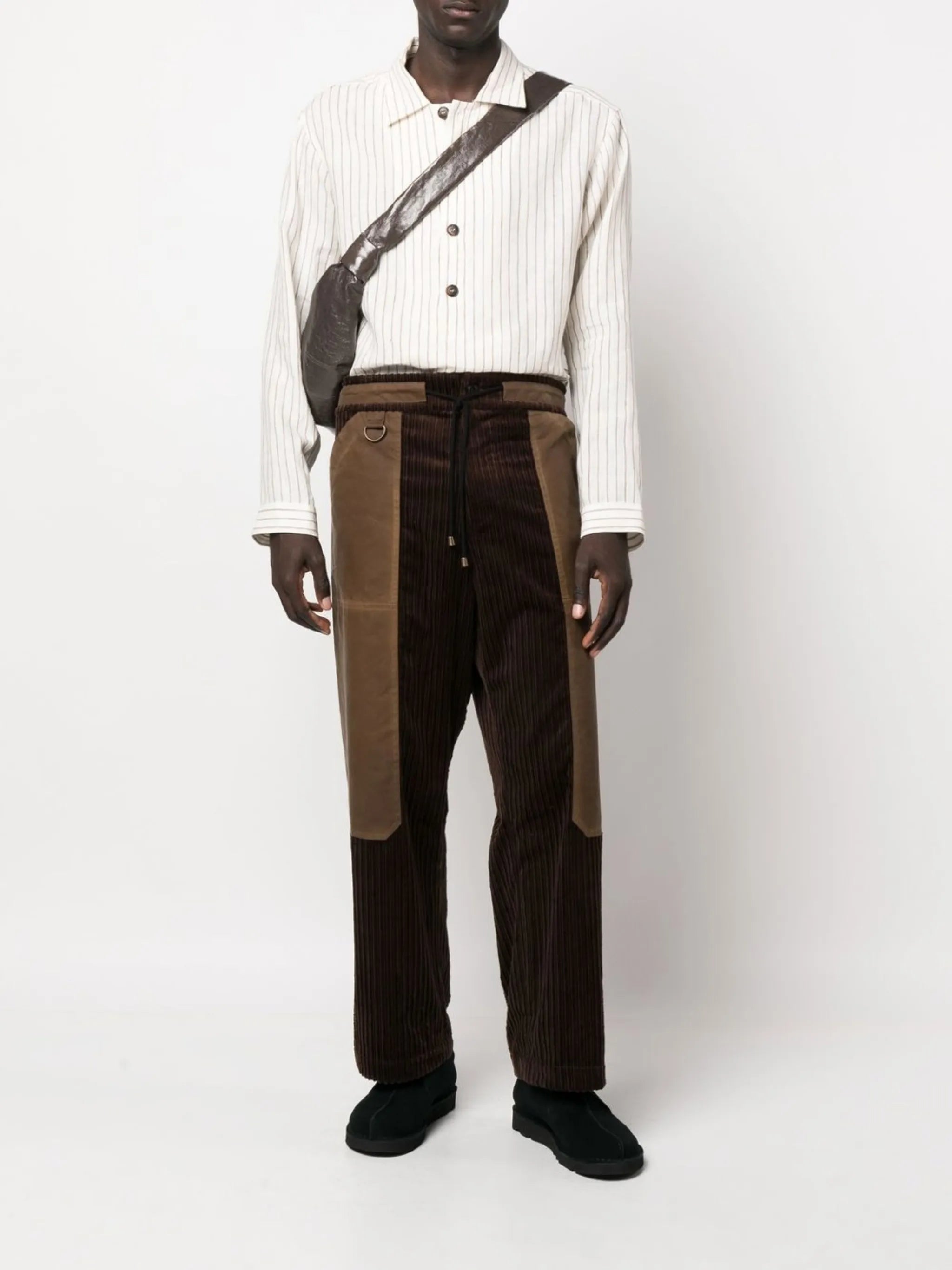 corduroy straight-leg trousers