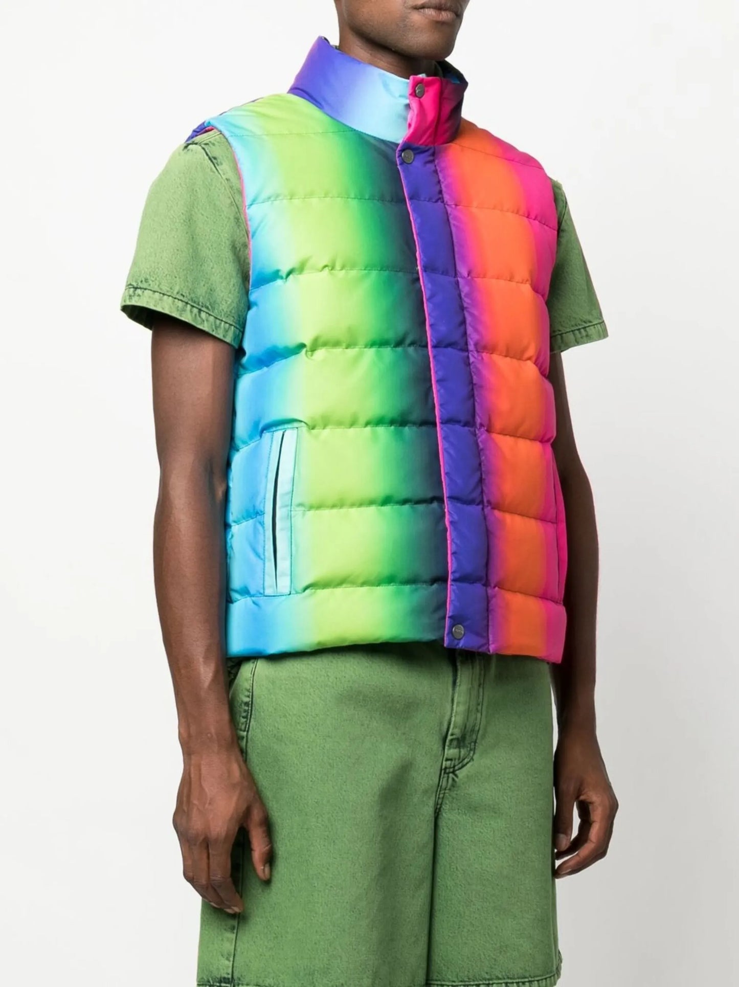 rainbow padded gilet