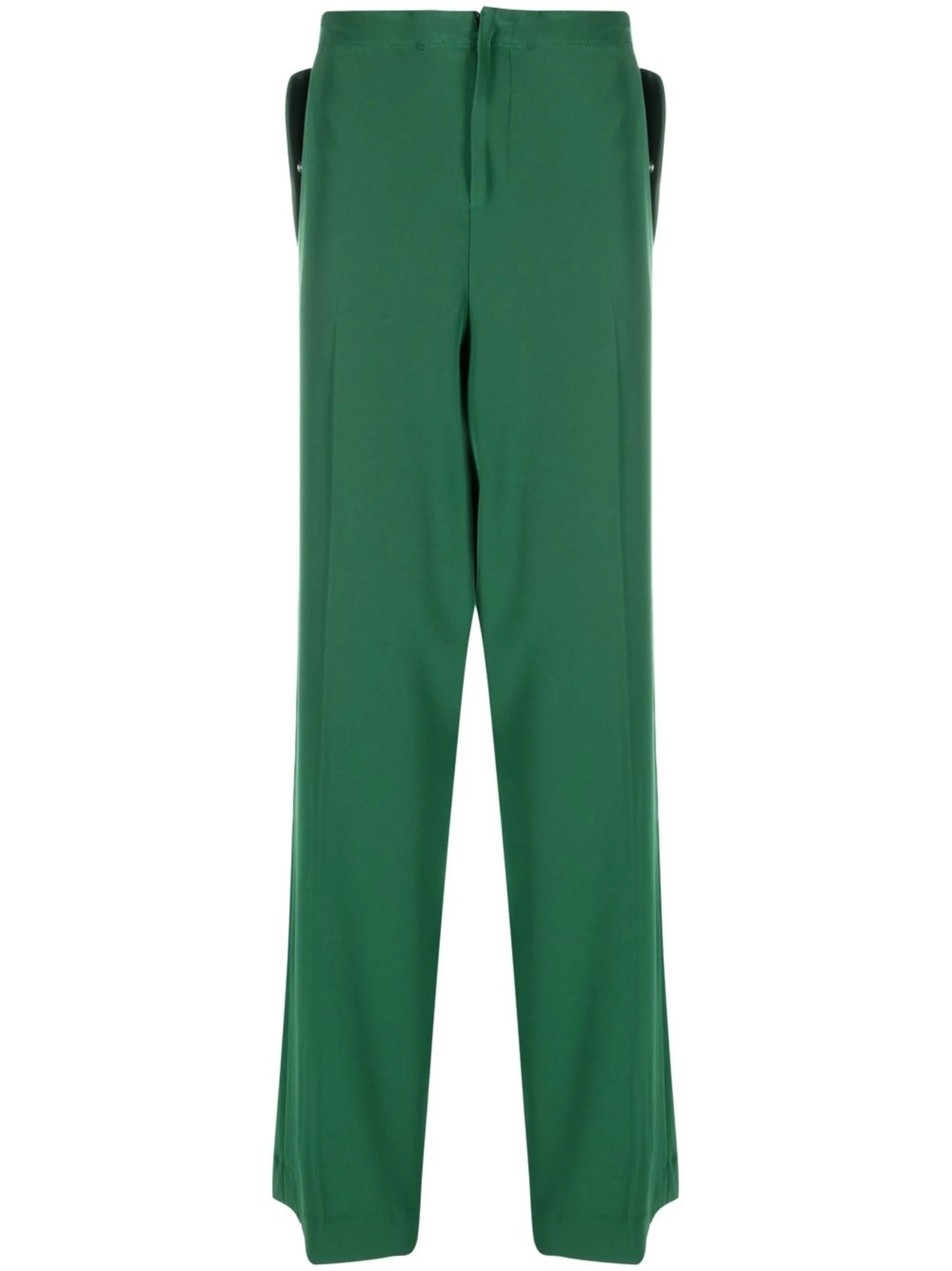 flap-pocket wide-leg trousers