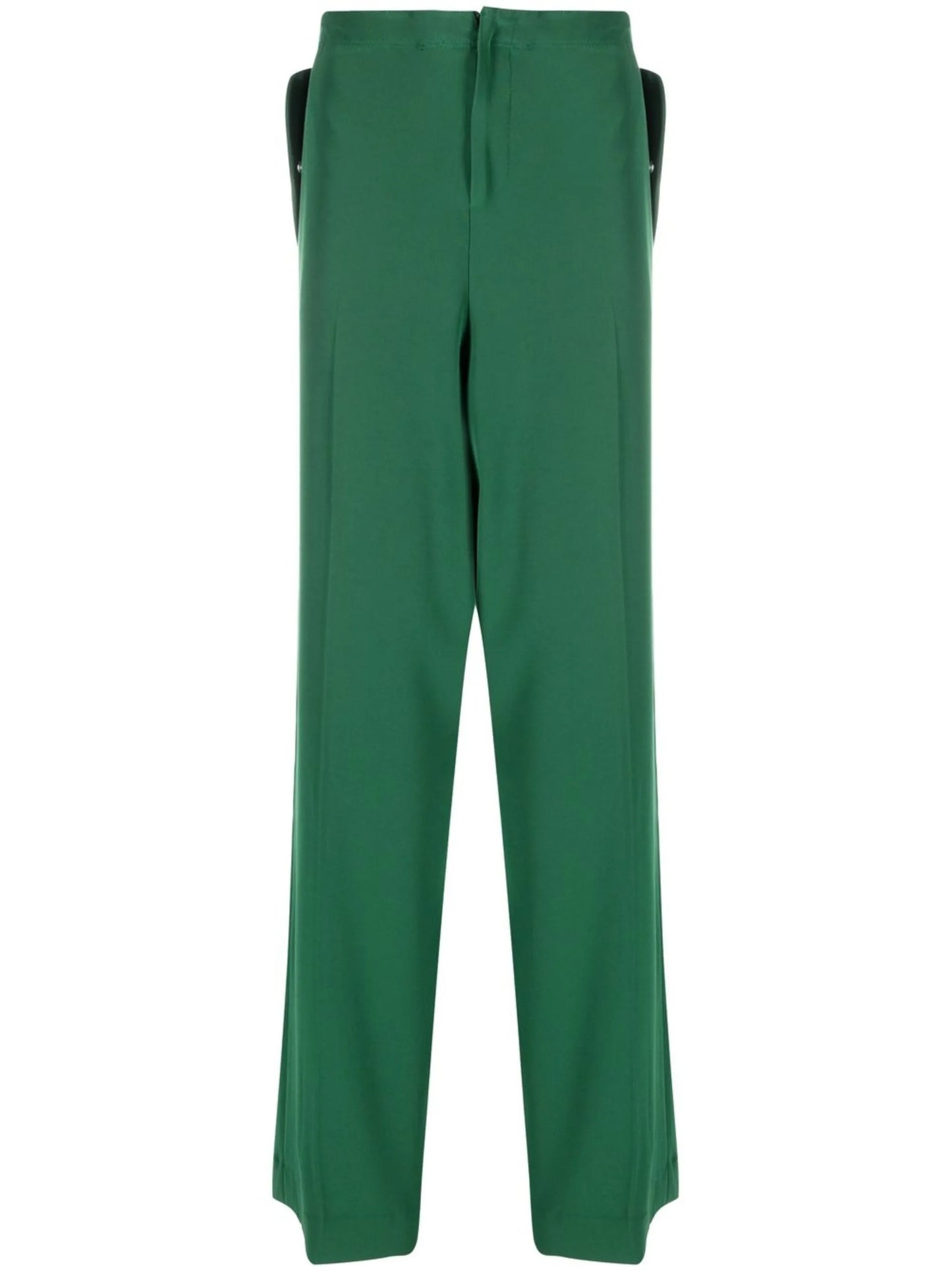 flap-pocket wide-leg trousers