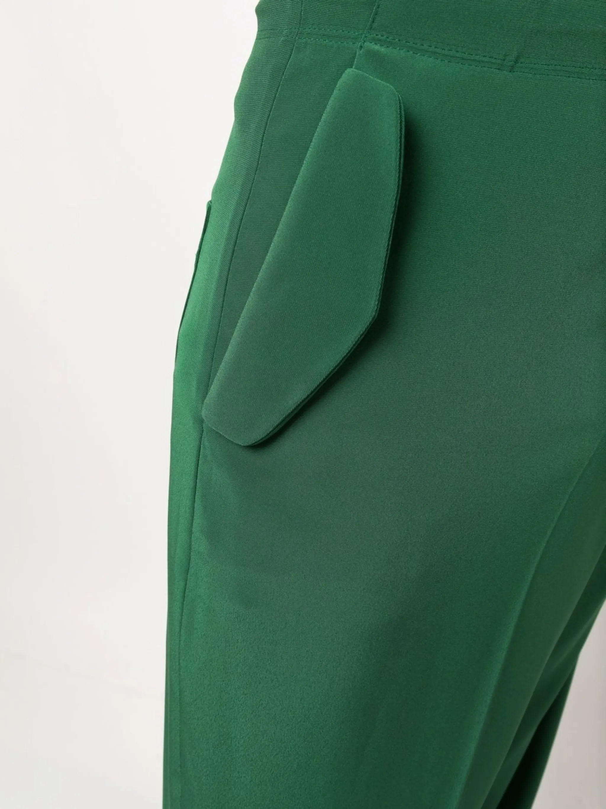 flap-pocket wide-leg trousers