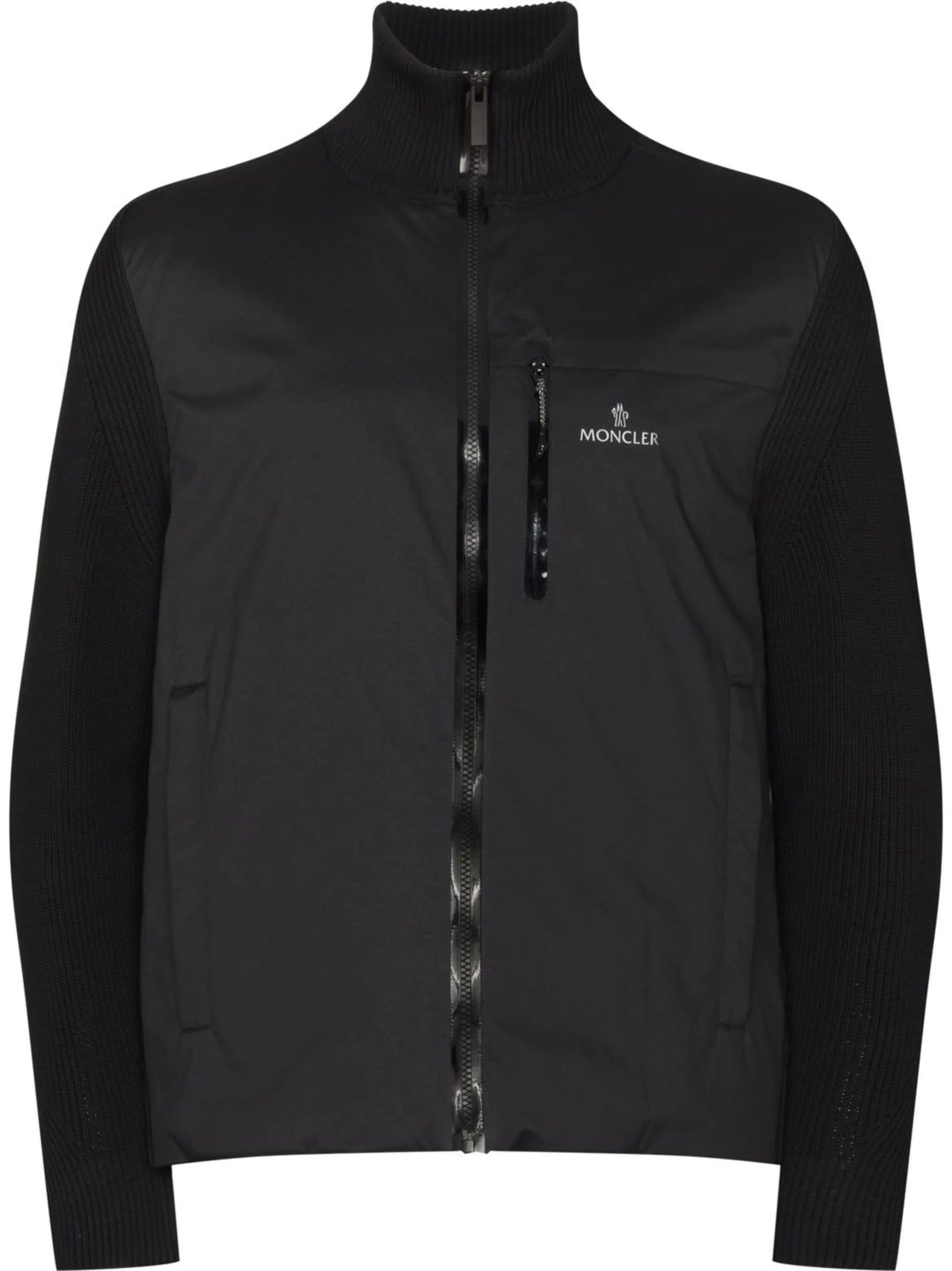 logo-print knitted zip cardigan