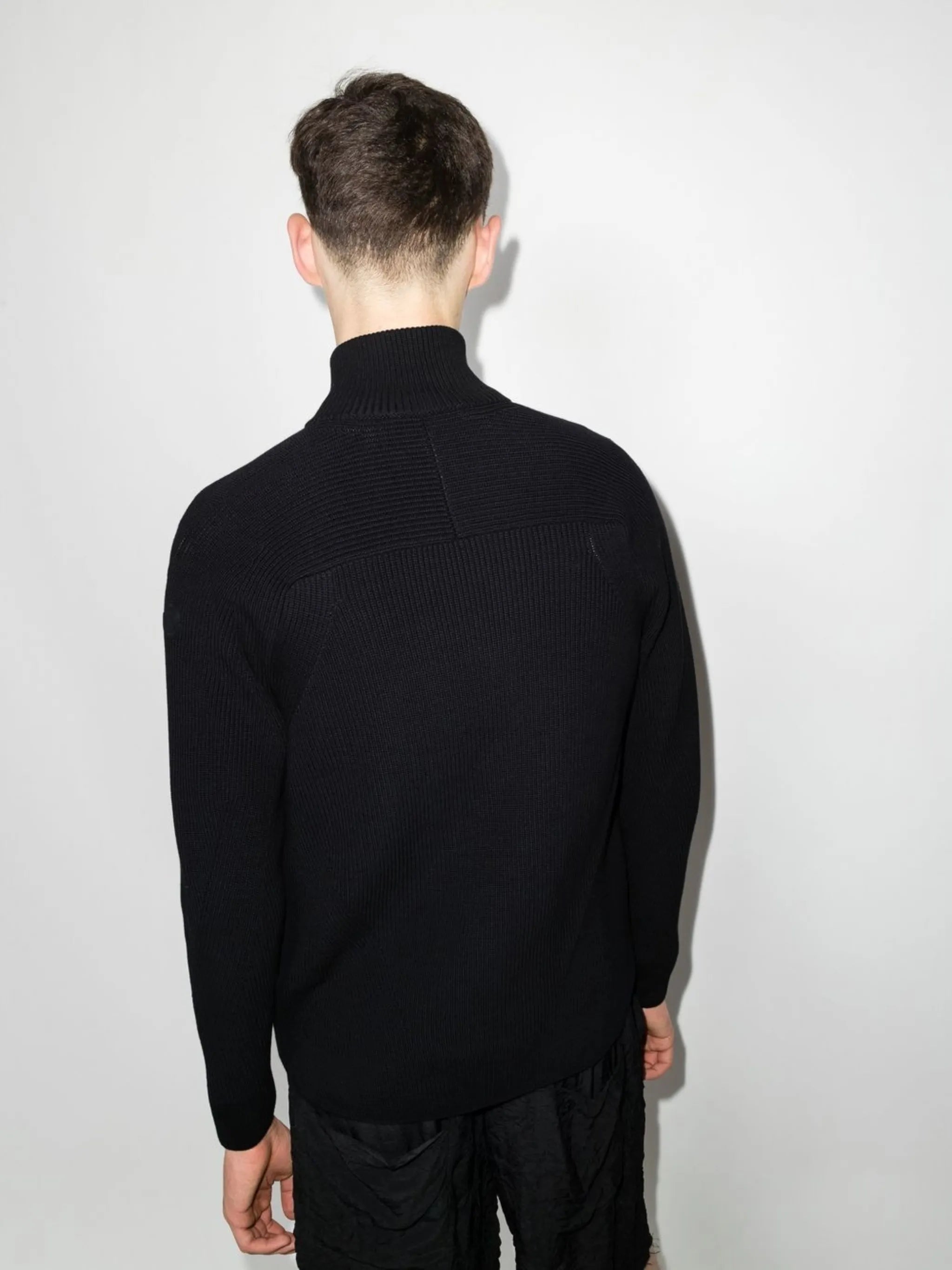 logo-print knitted zip cardigan
