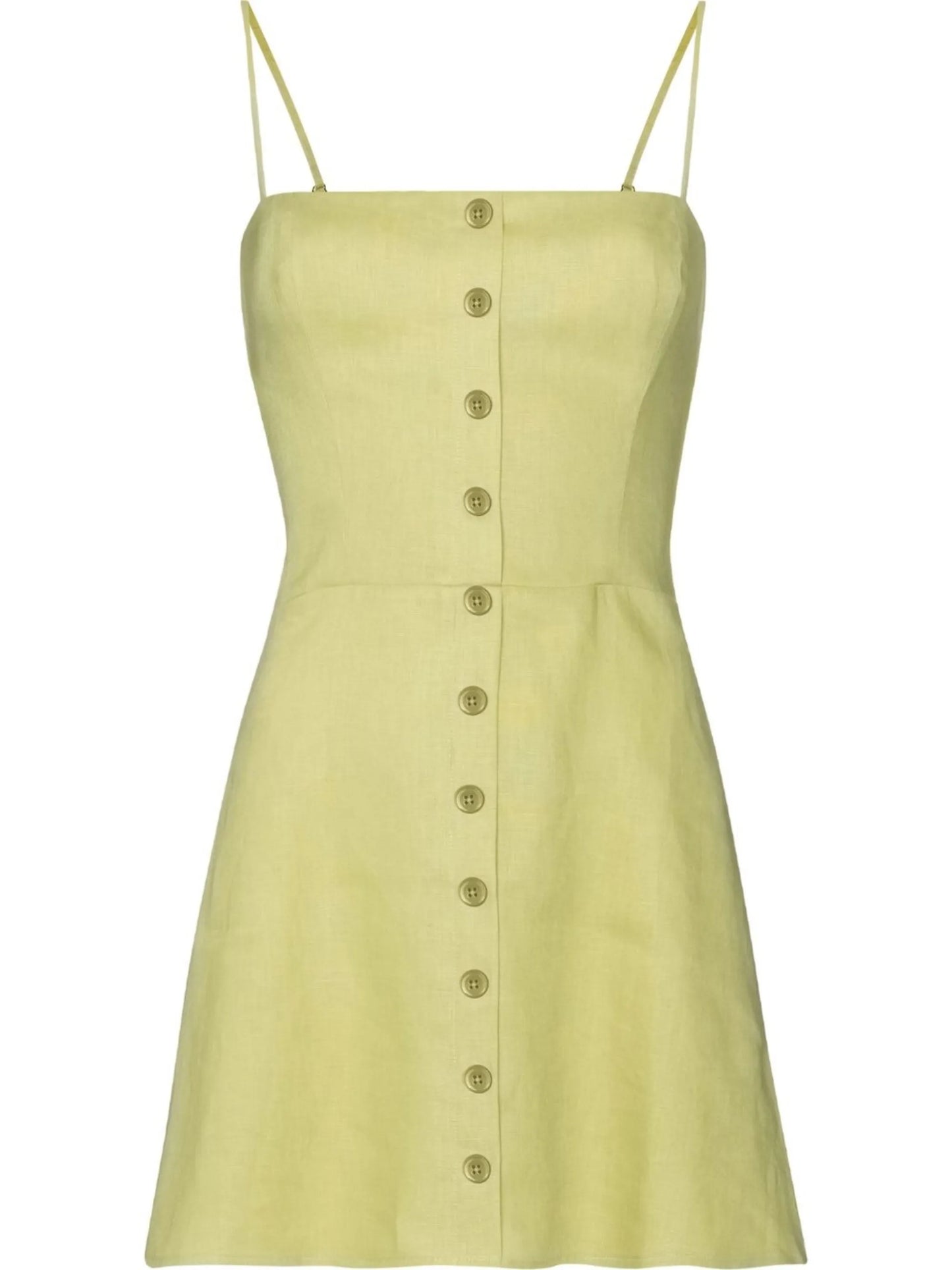 square-neck button-down mini dress