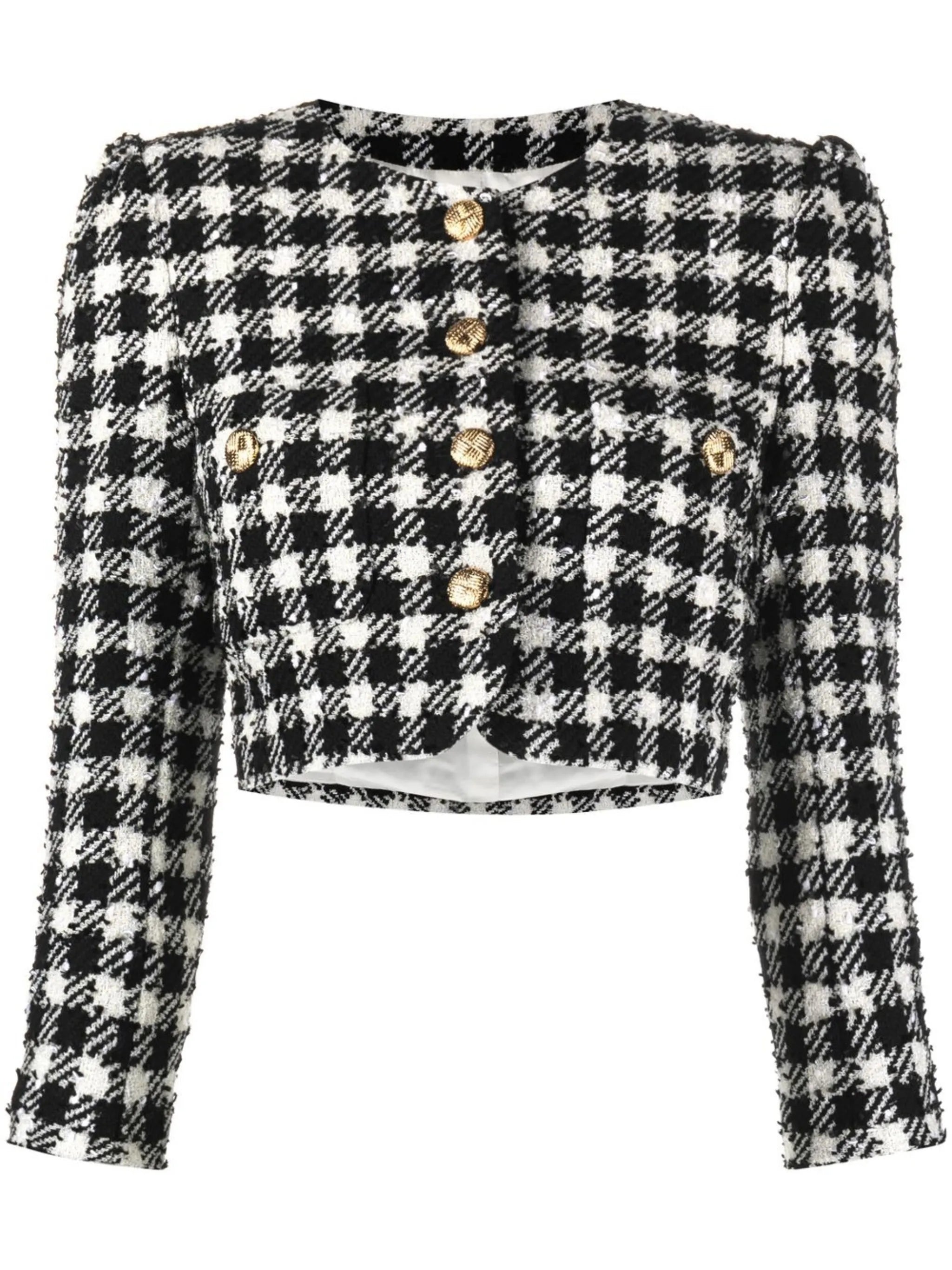 Vichy cropped tweed jacket