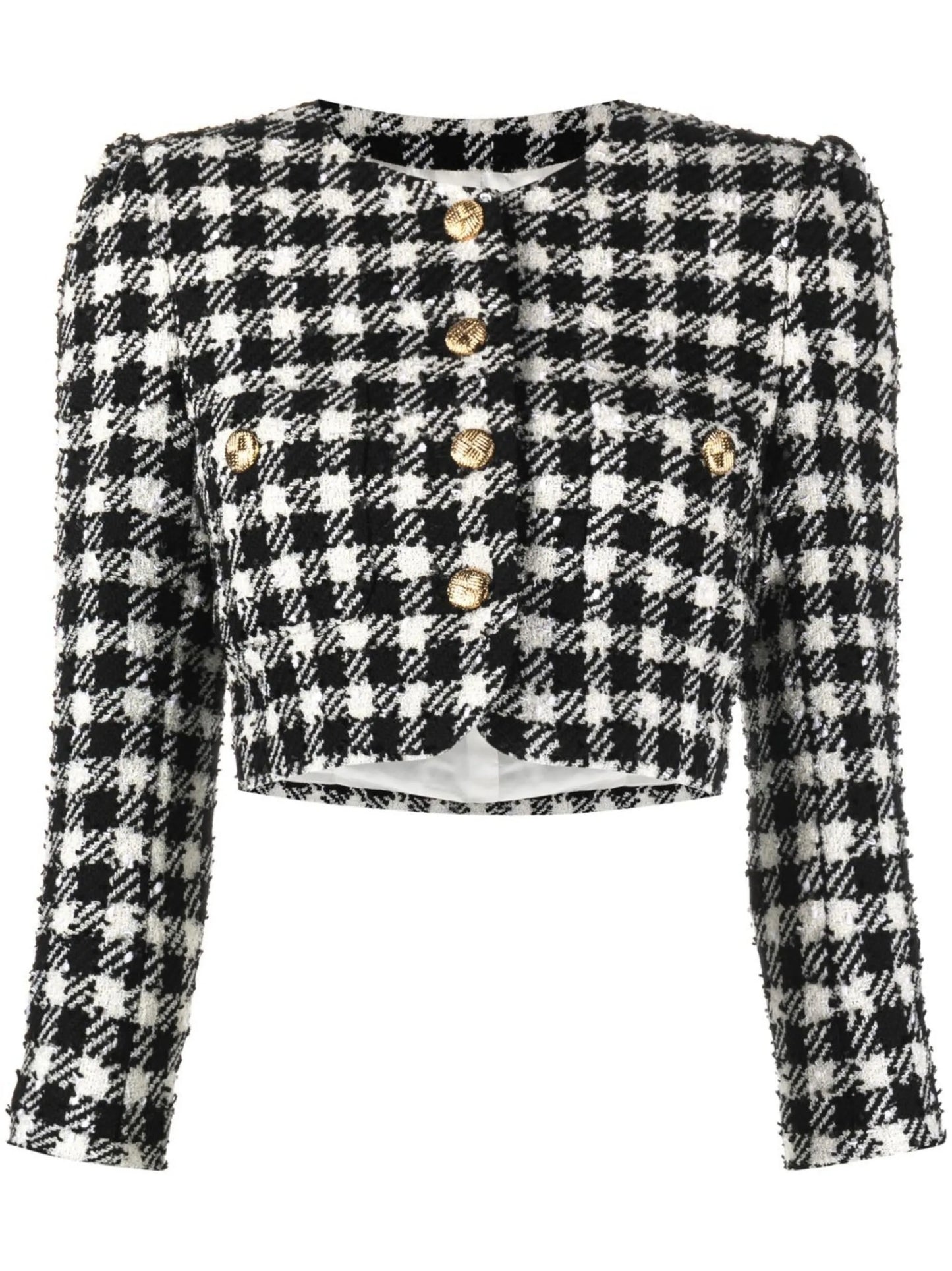 Vichy cropped tweed jacket
