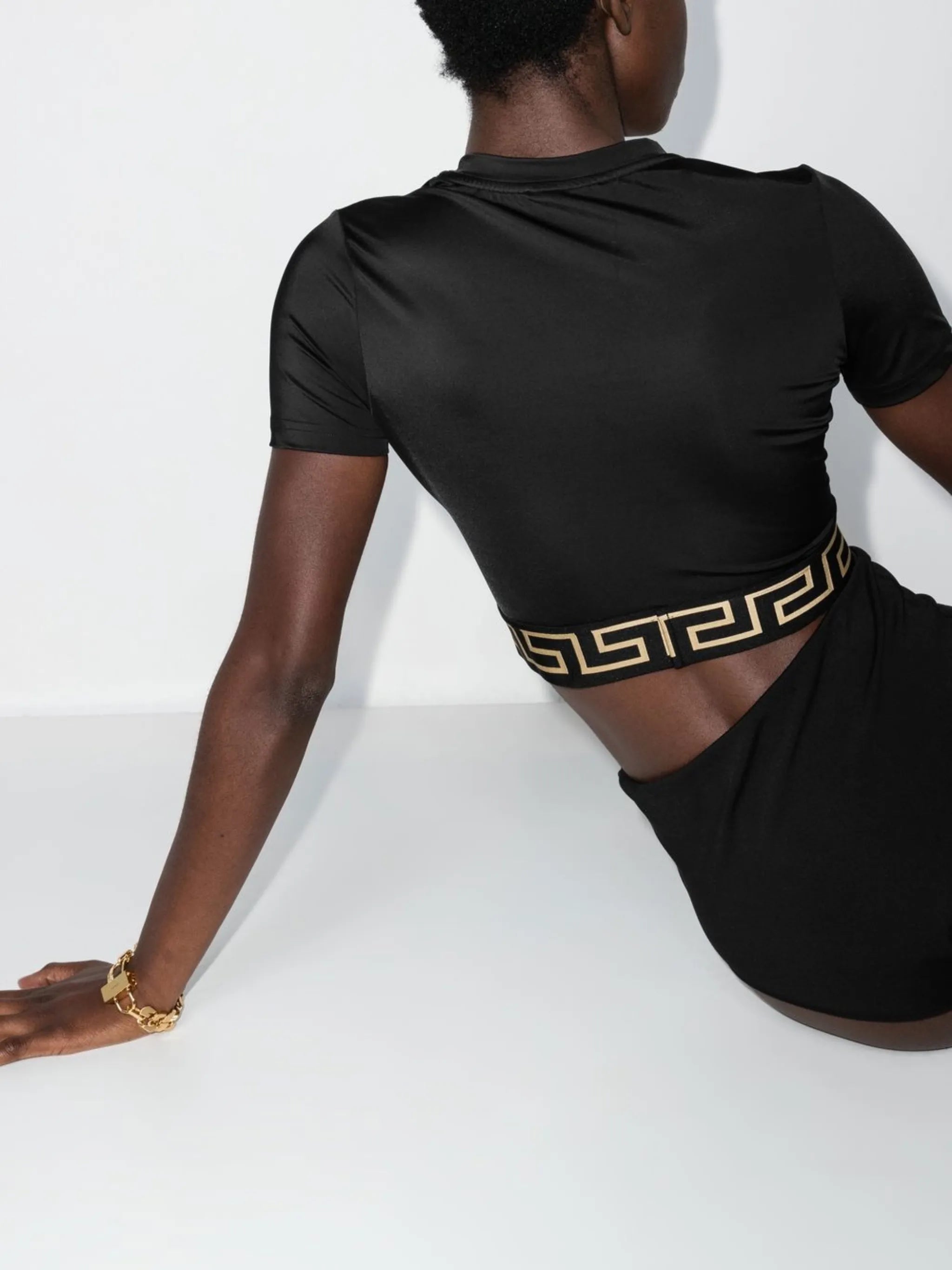 Greca-trim swim top