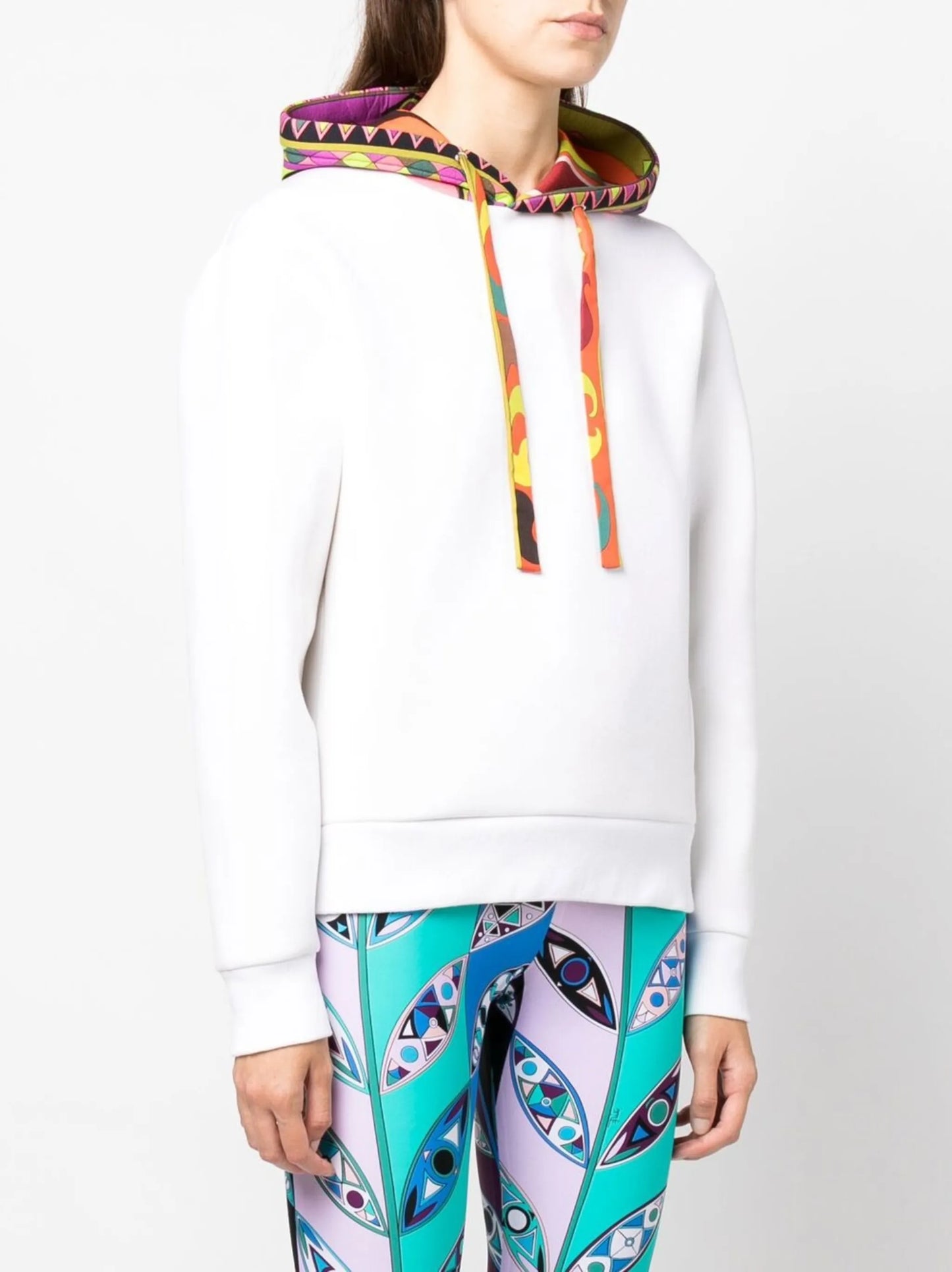 Rombi-print drawstring hoodie