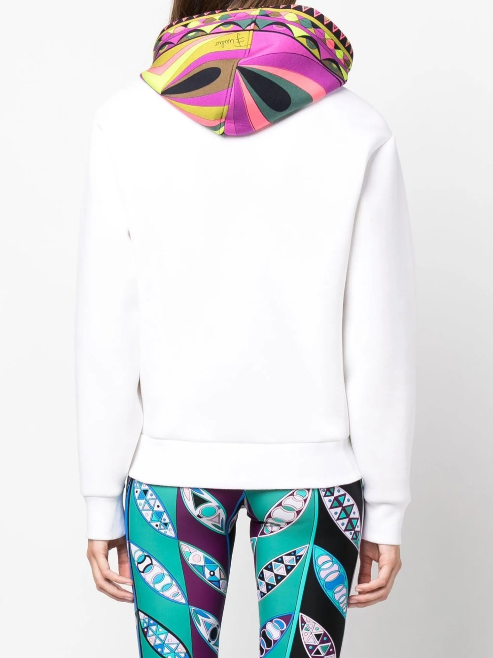 Rombi-print drawstring hoodie