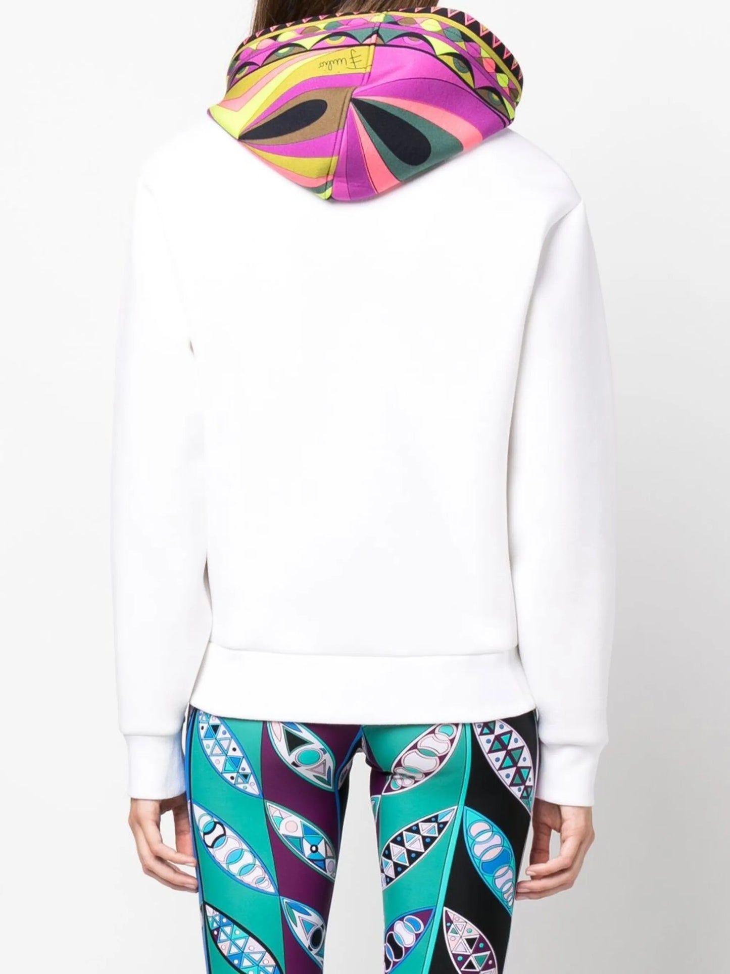 Rombi-print drawstring hoodie