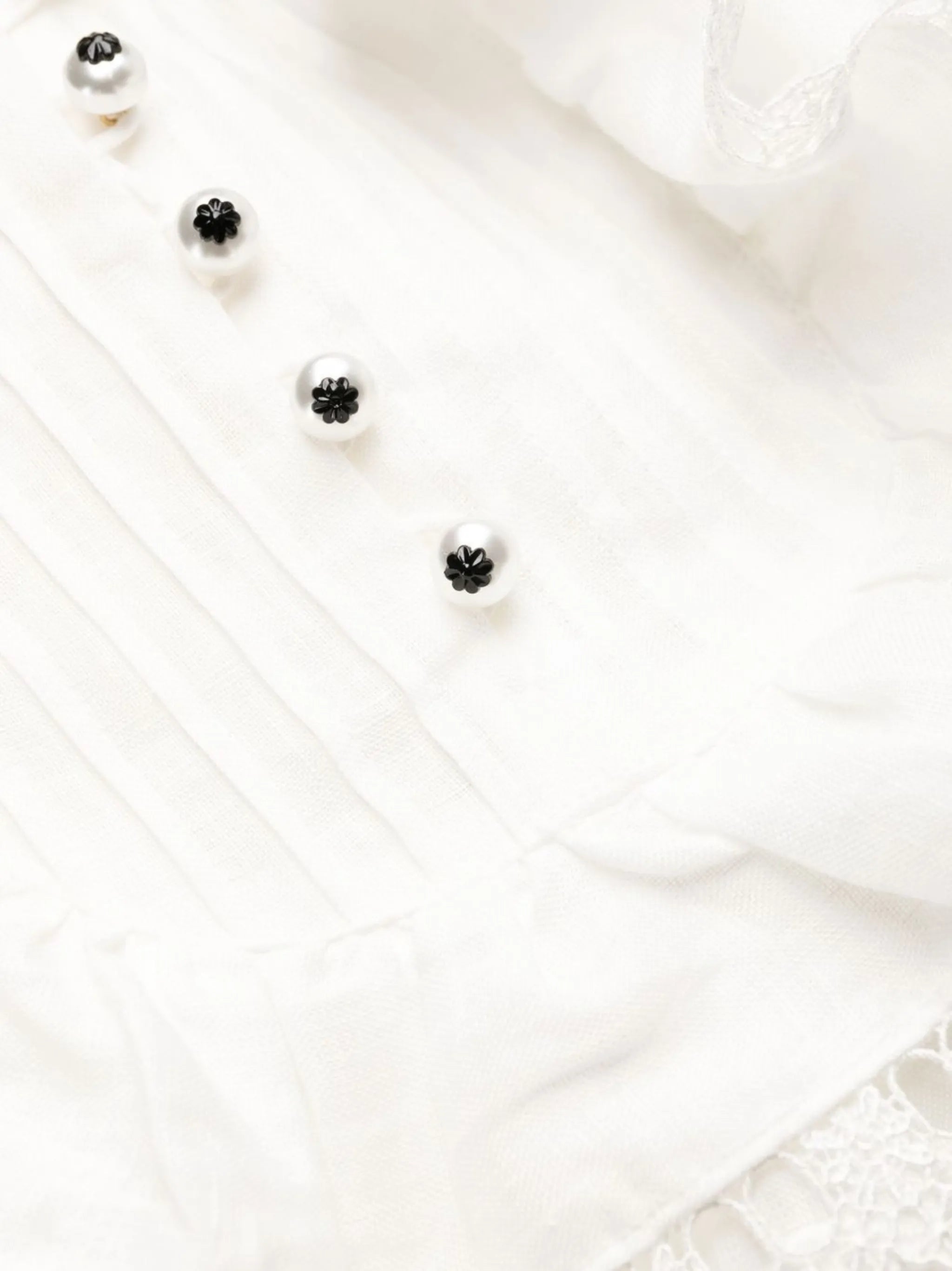 floral-lace long-sleeve shirtdress