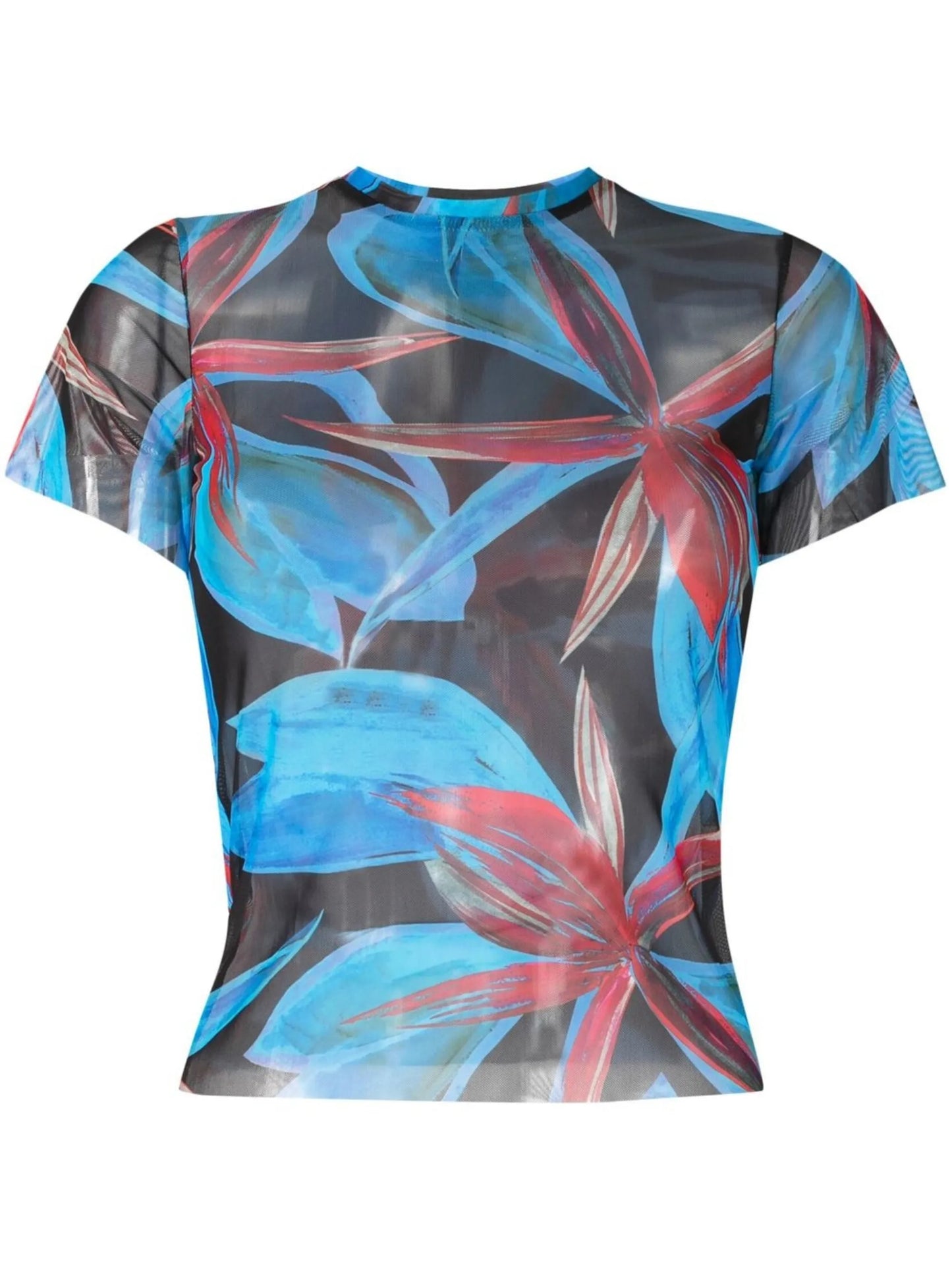 Beach graphic-print sheer T-shirt