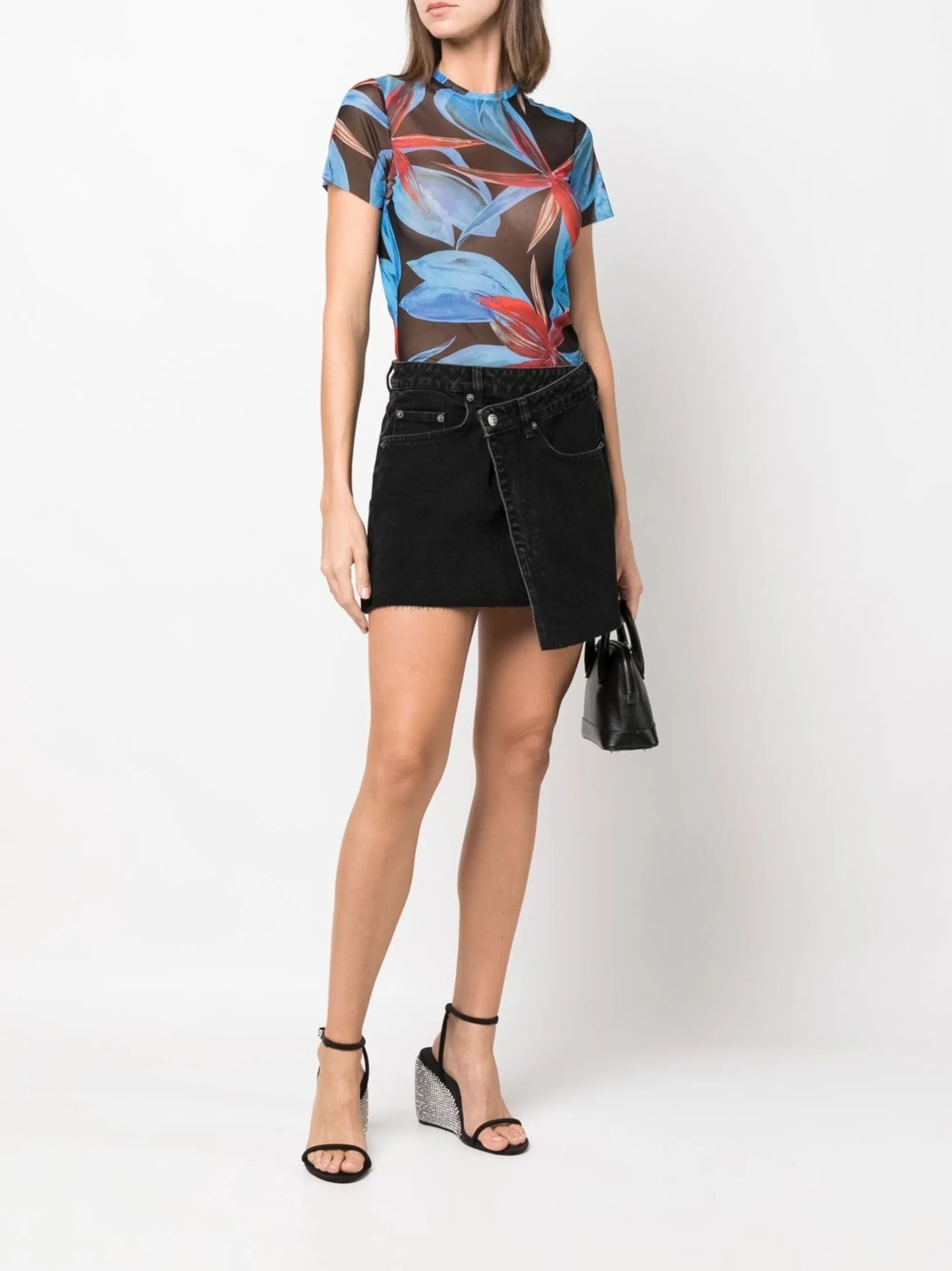 Beach graphic-print sheer T-shirt