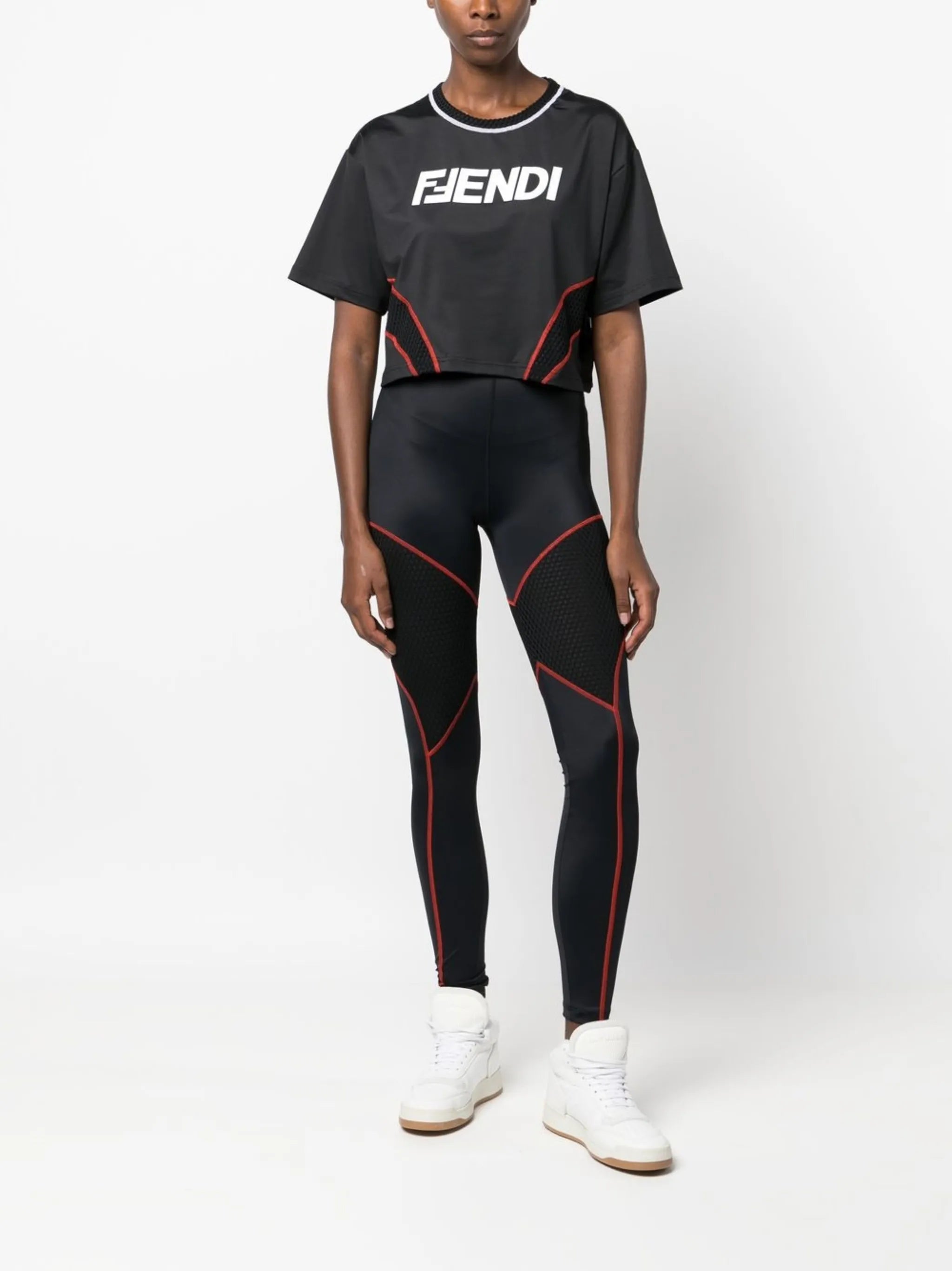 mesh-panelled performance leggings