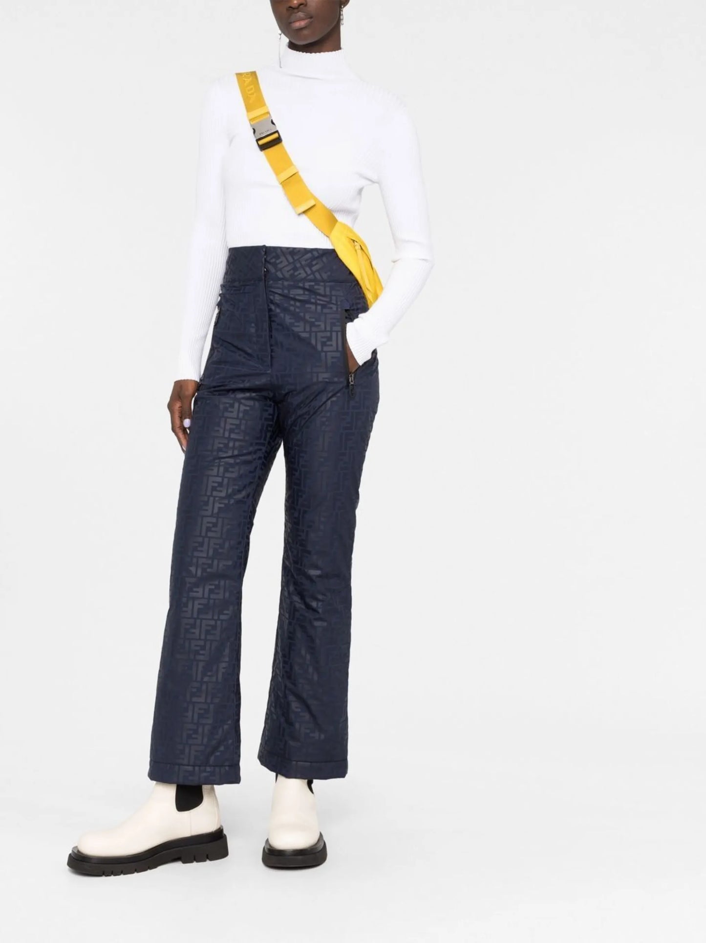 logo-jacquard ski trousers