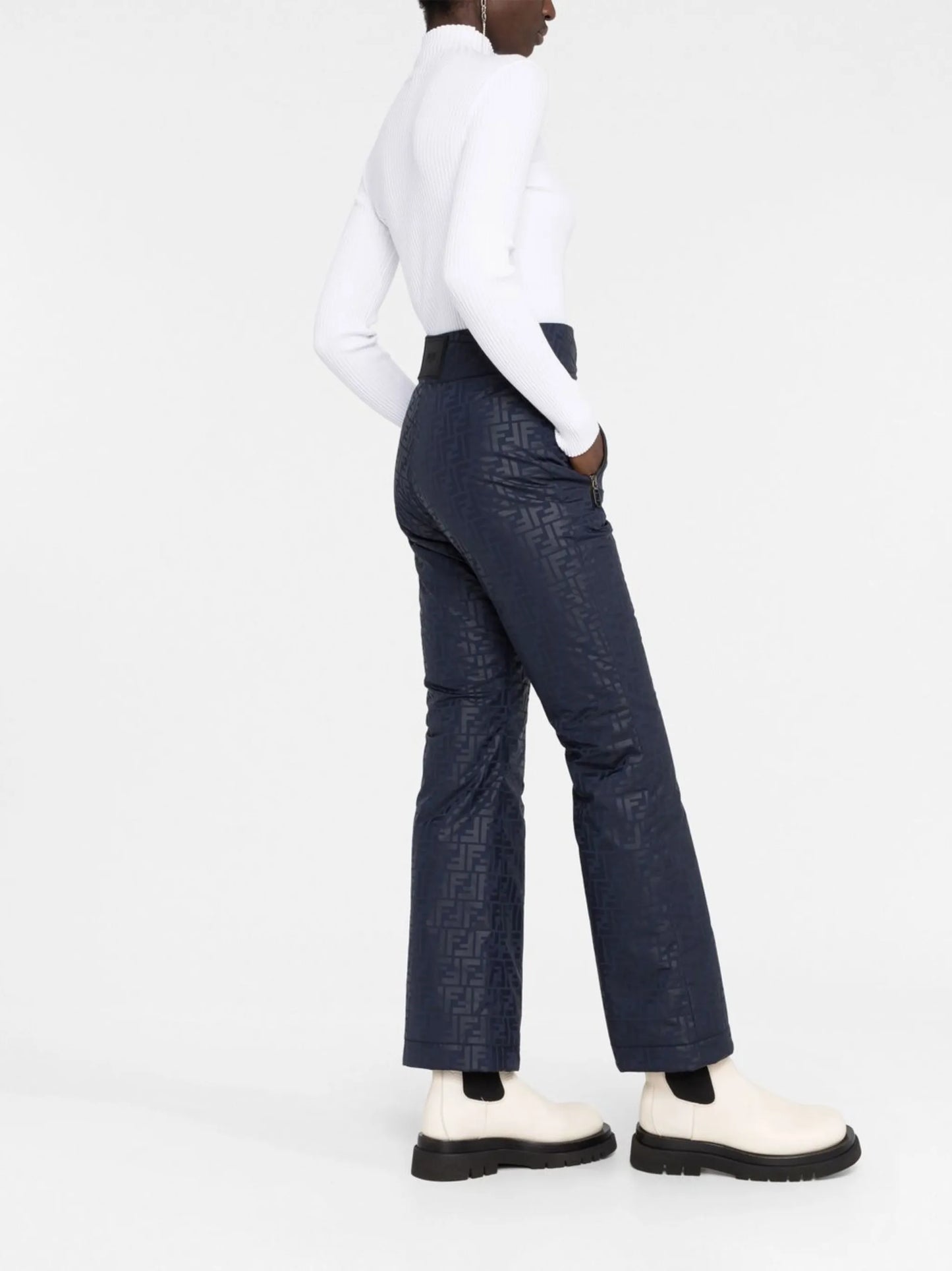 logo-jacquard ski trousers