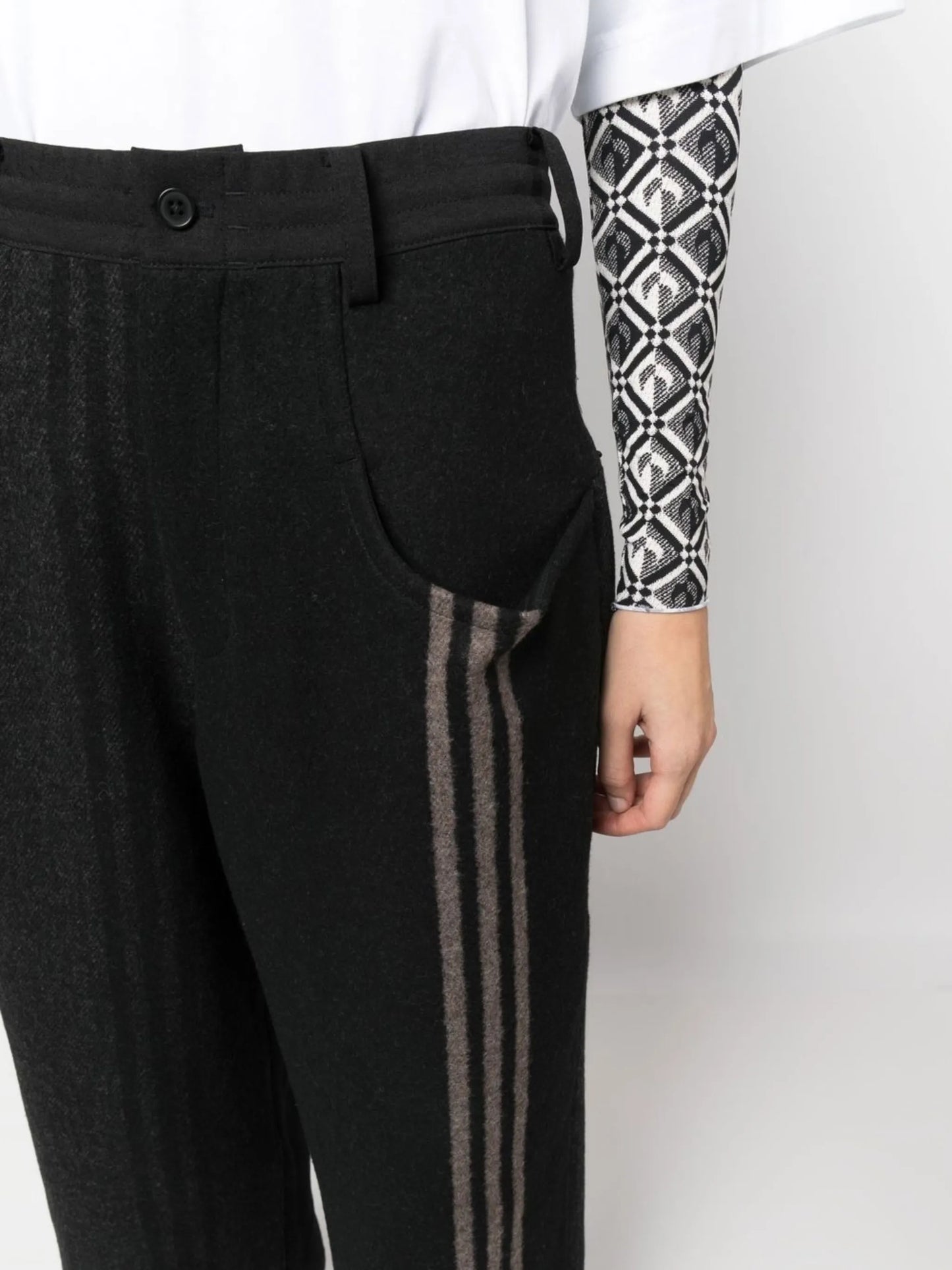 side-stripe wide-leg performance trousers