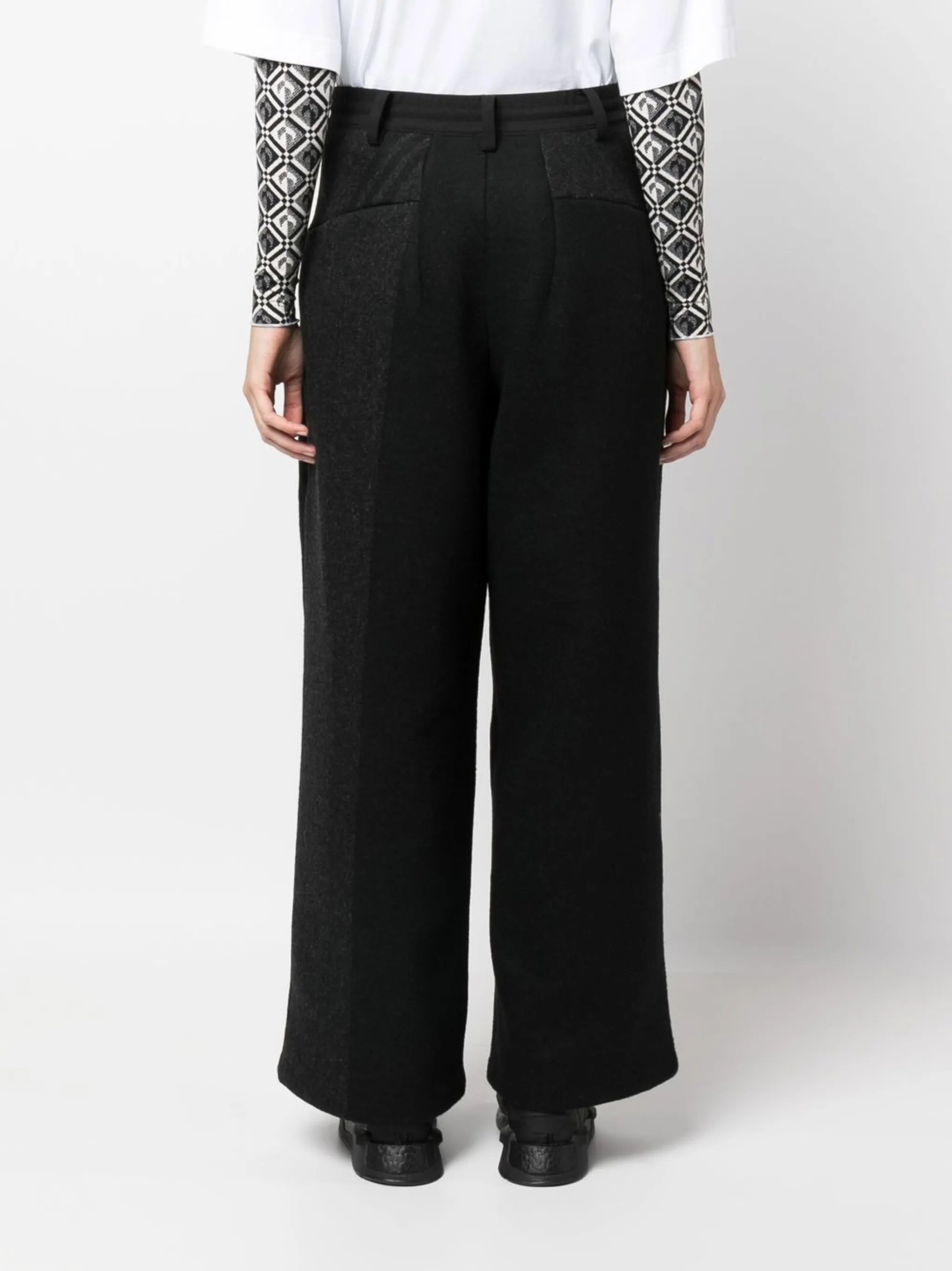 side-stripe wide-leg performance trousers