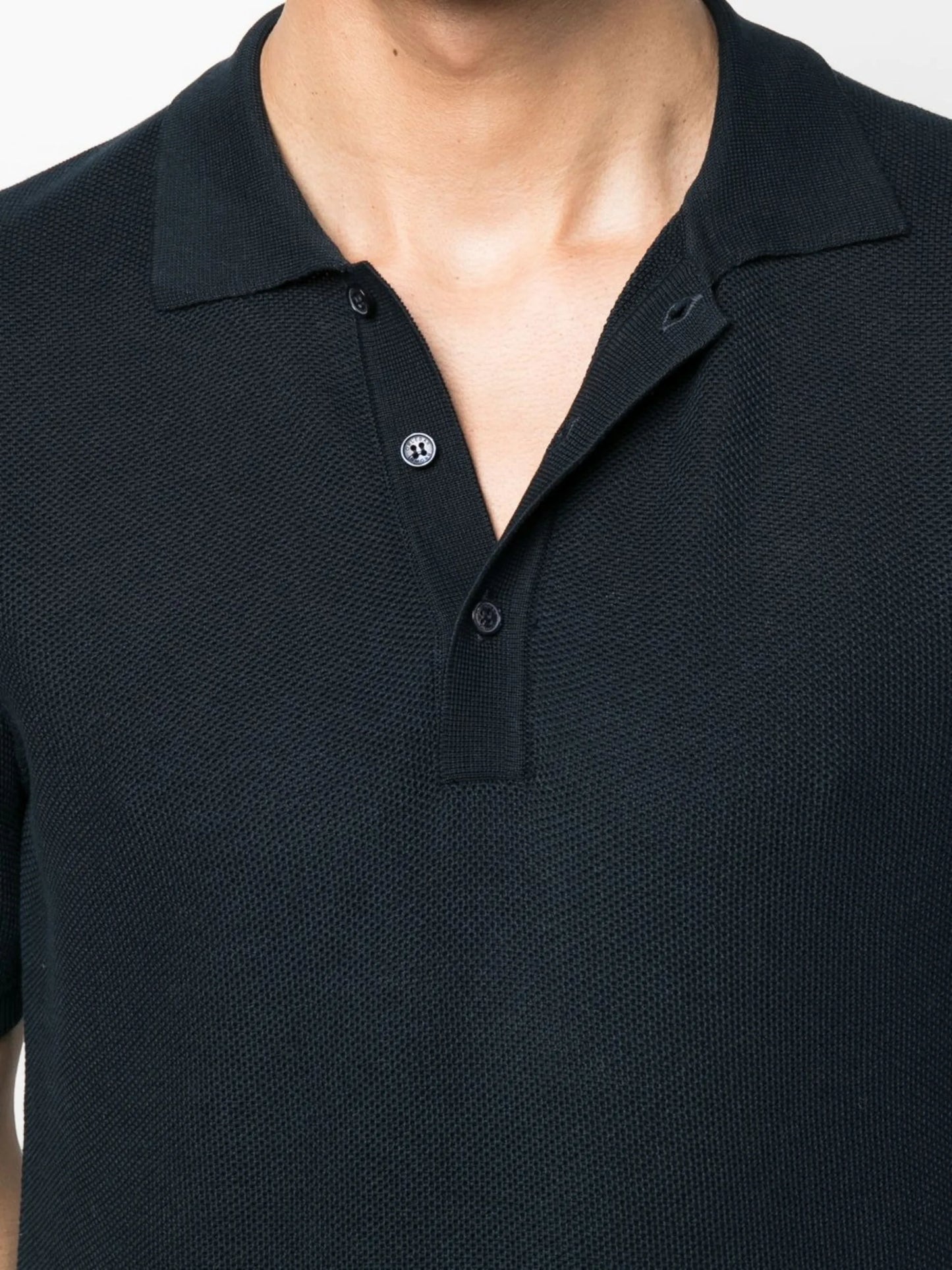 button-placket detail polo shirt