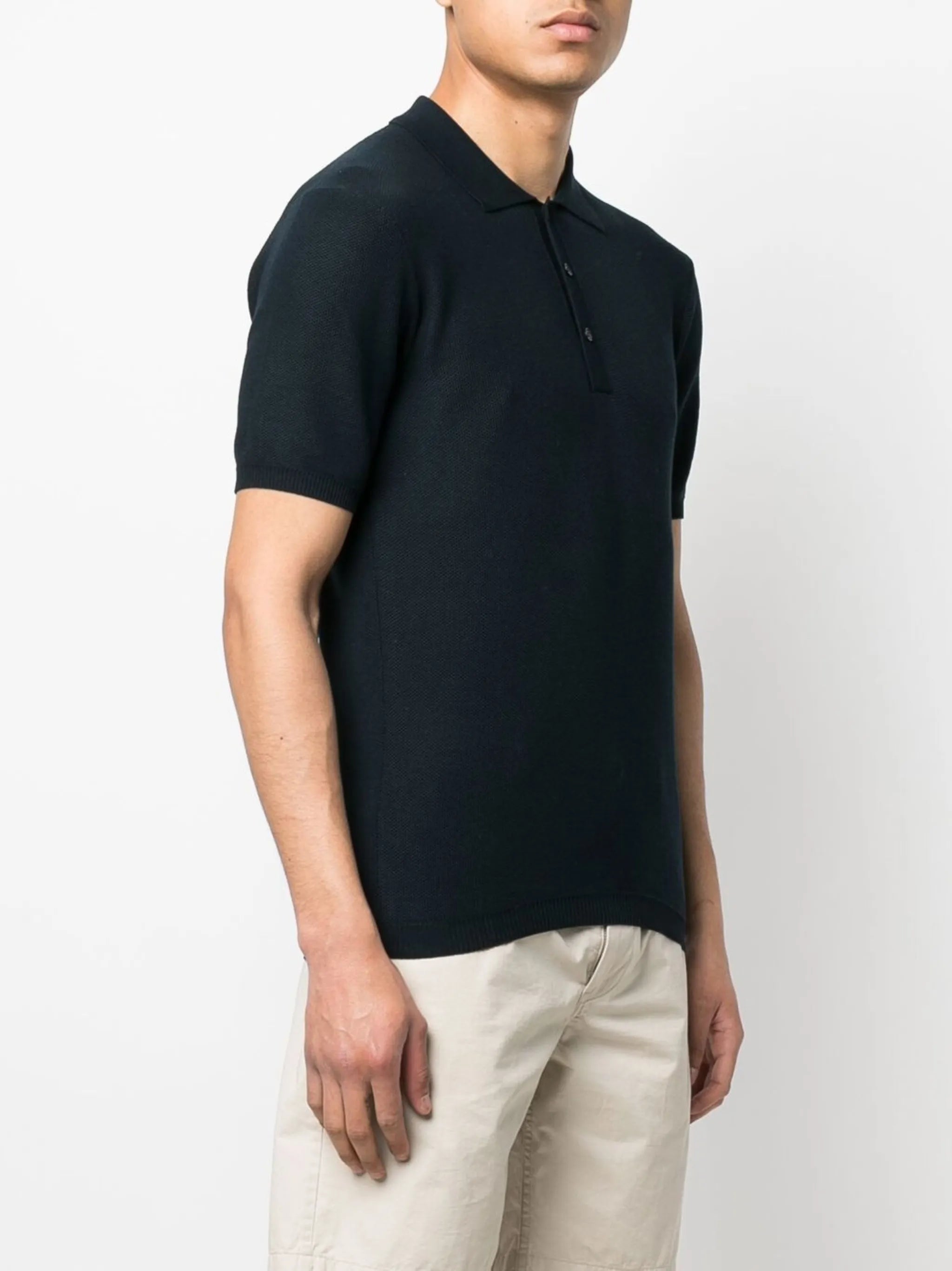 button-placket detail polo shirt