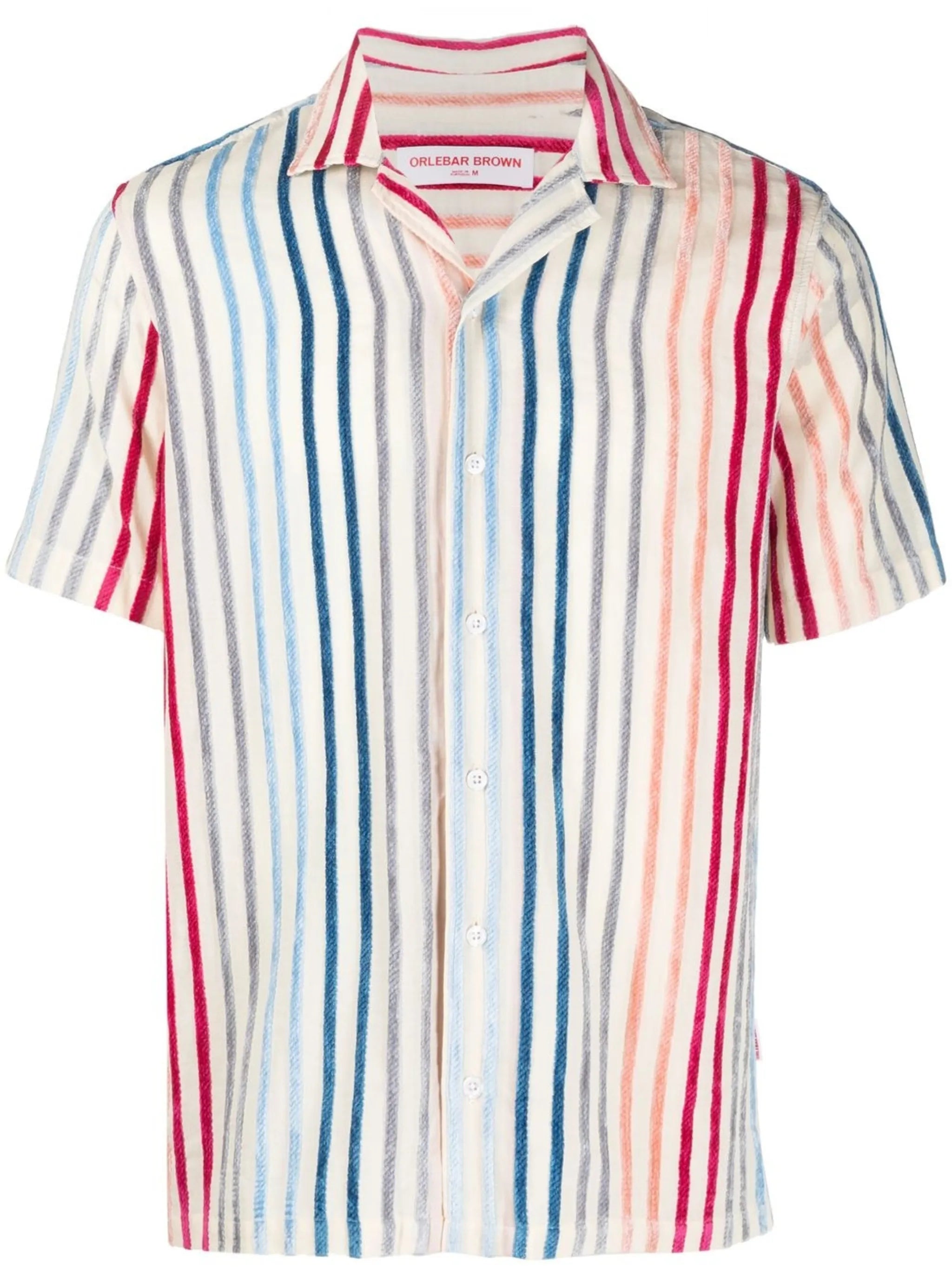 stripe-print short-sleeved shirt